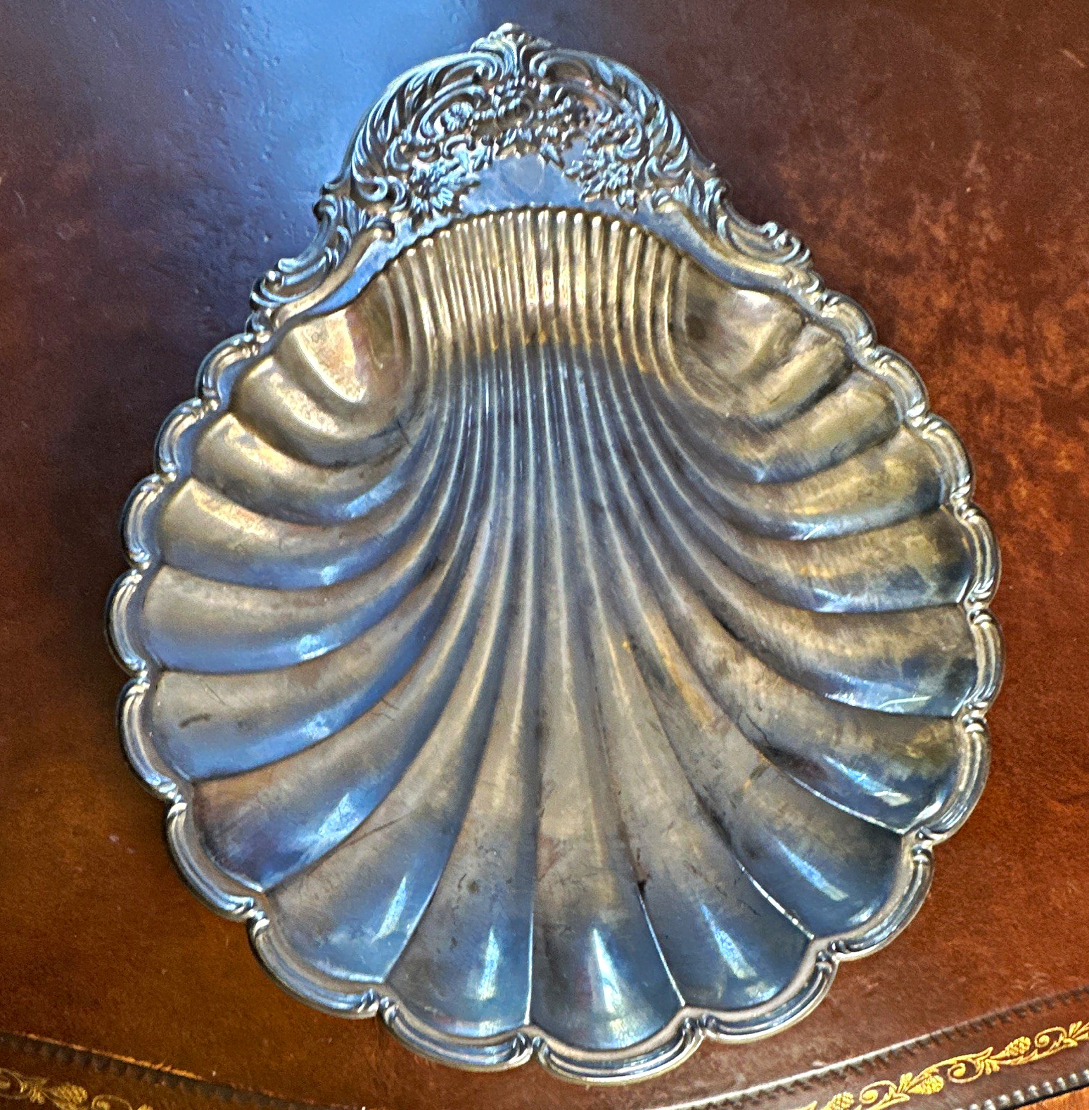 Vintage Sheridan Silverplate Taunton Rose Scalloped Shell Serving Dish 11 Vintage Sheridan Silverplate Taunton Rose Scalloped Shell Serving Dish 11