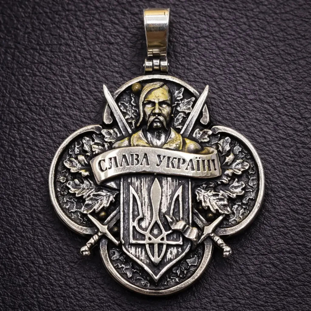 Original Pendant Coat of Arms of Ukraine silver with Cossack Ukraine 💛💙