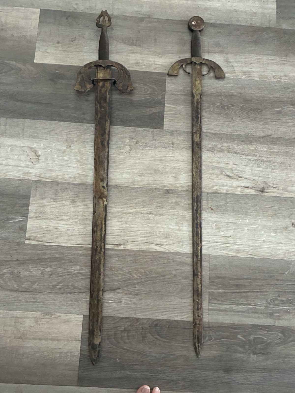 Vintage Medieval Style Swords Lot of Two Display Collectible Weapons