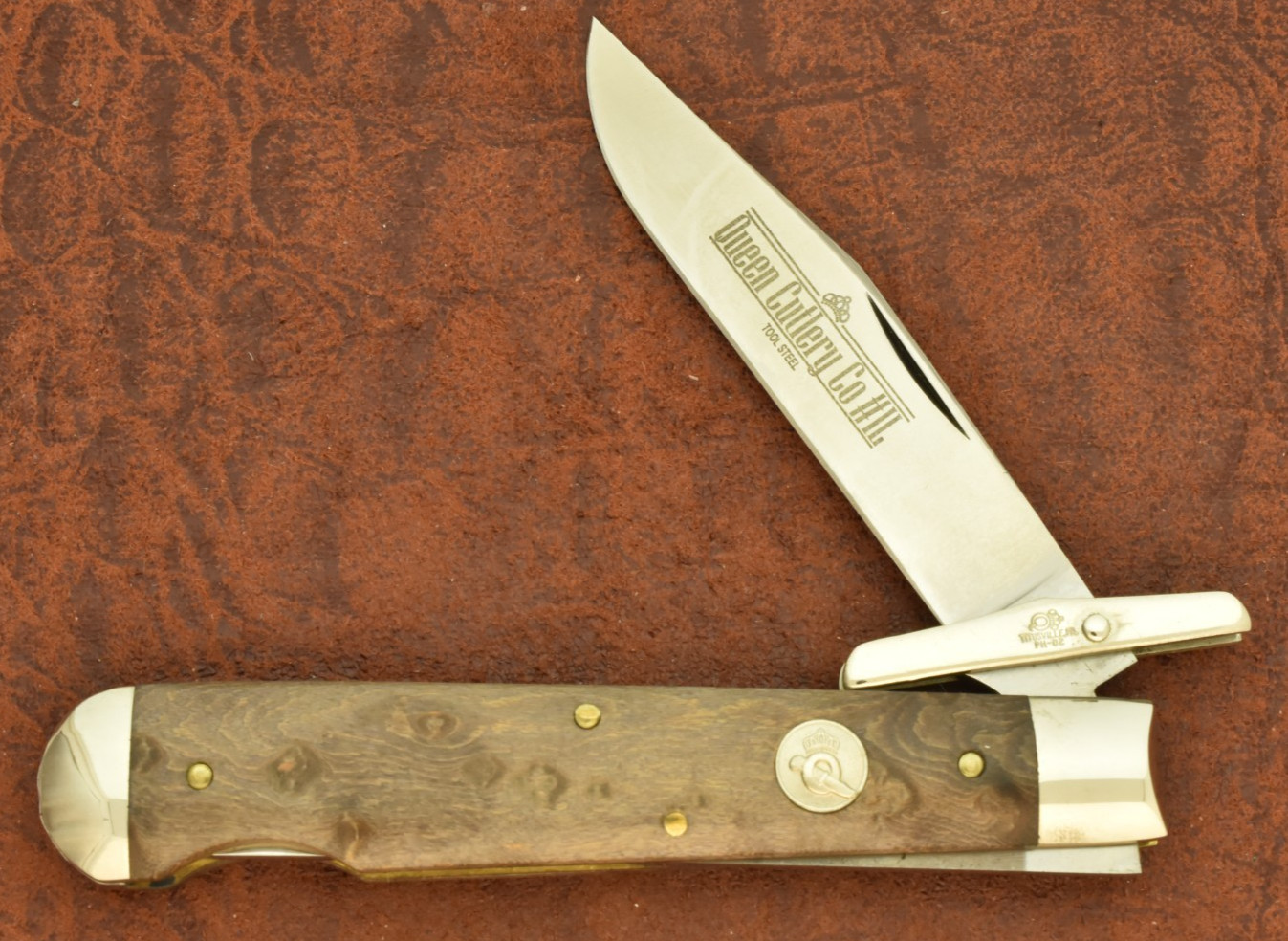 RARE QUEEN CUTLERY BIRDSEYE MAPLE SWING GUARD LOCKBACK CHEETAH KNIFE (36888)
