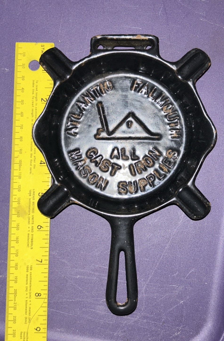 VTG ATLANTIC FALMOUTH PORTLAND STOVE FDRY MAINE MASON CAST IRON SKILLET Griswold VTG ATLANTIC FALMOUTH PORTLAND STOVE FDRY MAINE MASON CAST IRON SKILLET Griswold