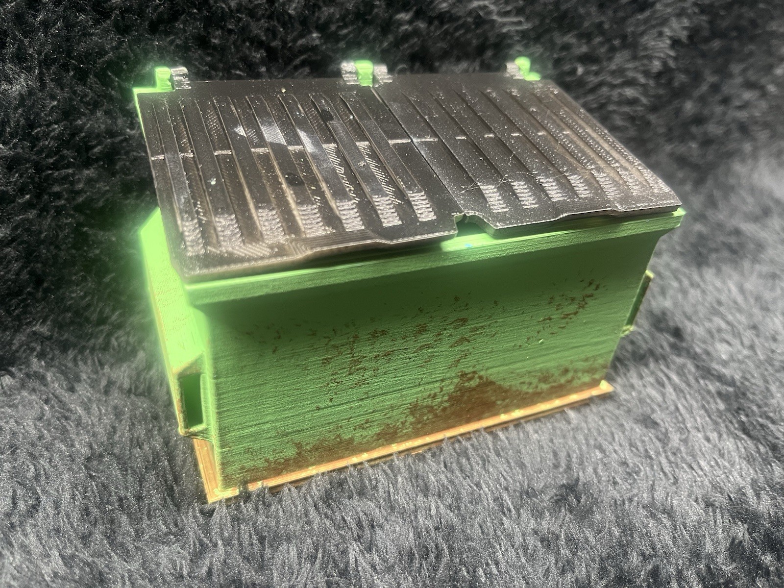 Dumpster - Miniature Hand Painted (4x2.75”) - Desktop Art Rust Look