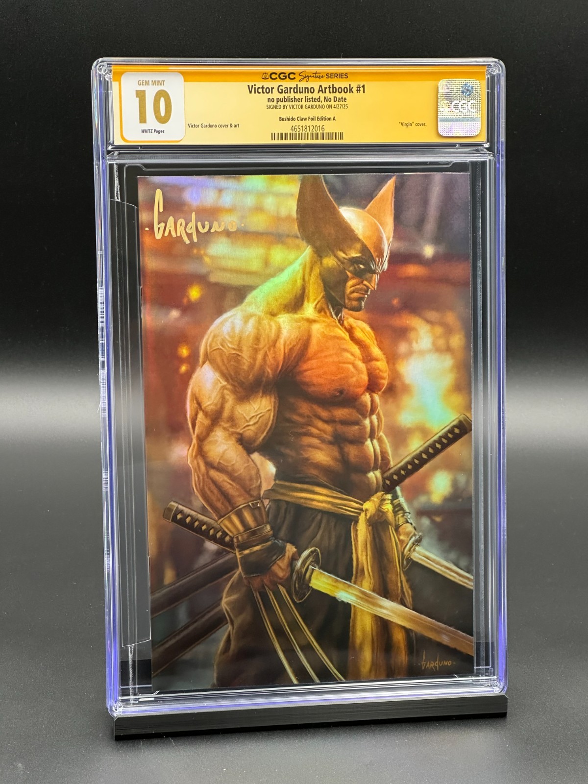 Victor Garduno Artbook #1 CGC 10 SS - Wolverine Bushido Claw A - FOIL - LTD 300