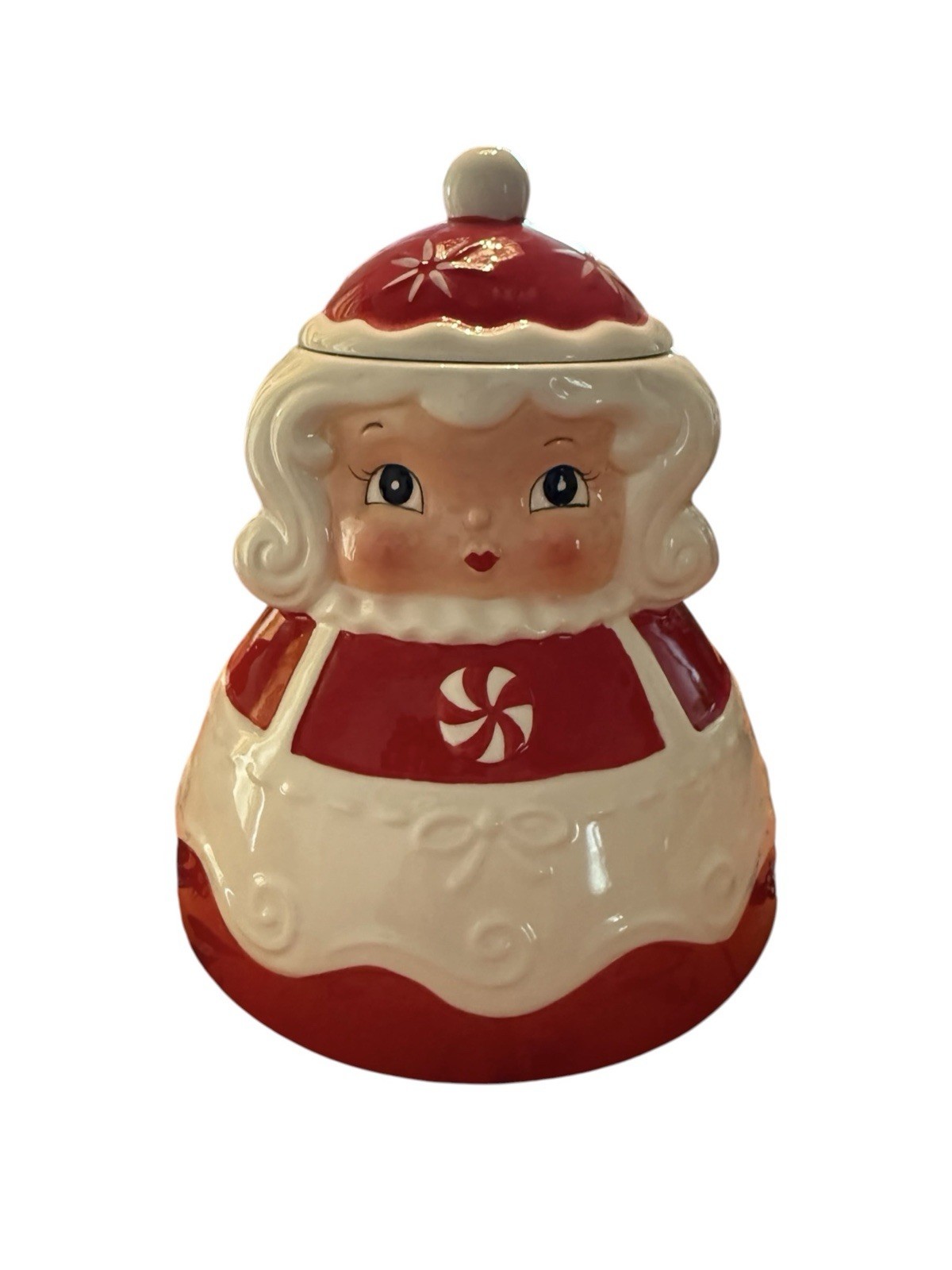 Johanna Parker MRS CLAUS CANISTER Chubby Magenta Carnival Cottage Red Christmas