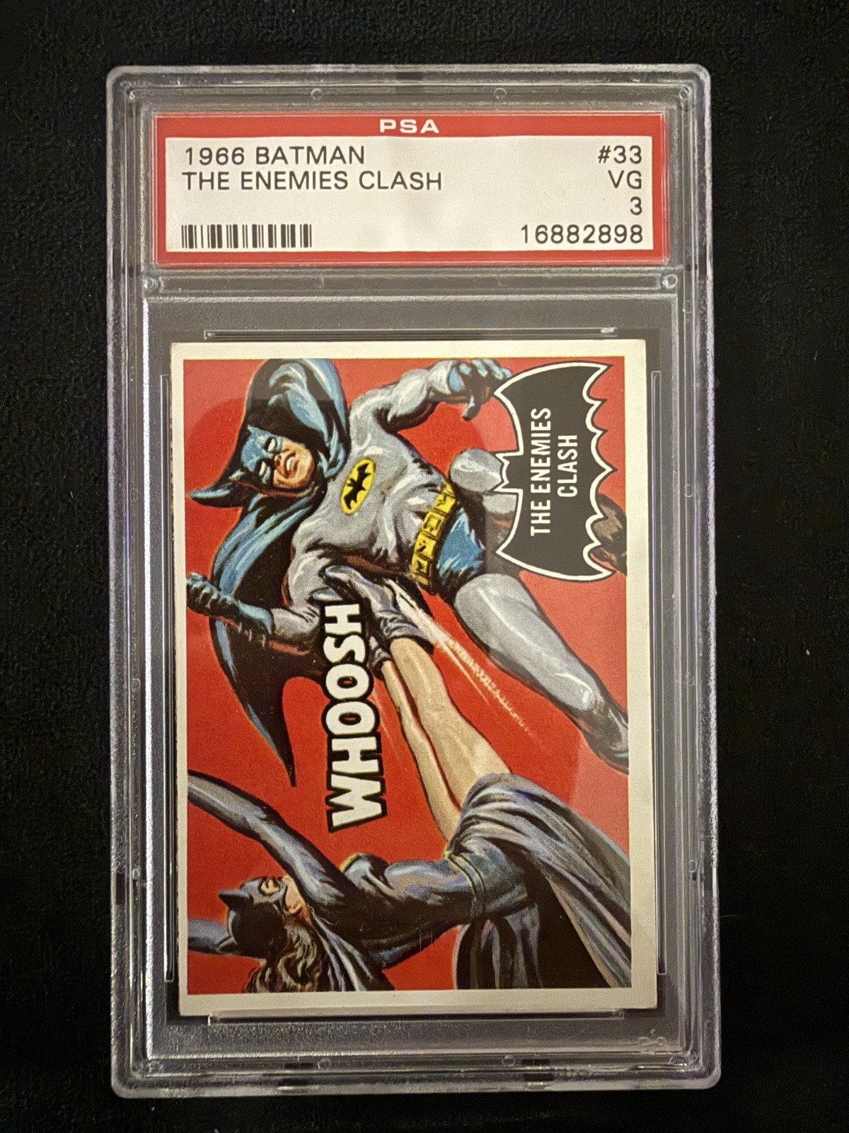 1966 Topps Batman Black Bat #33 The Enemies Clash Vintage  GRADED PSA 3 VG