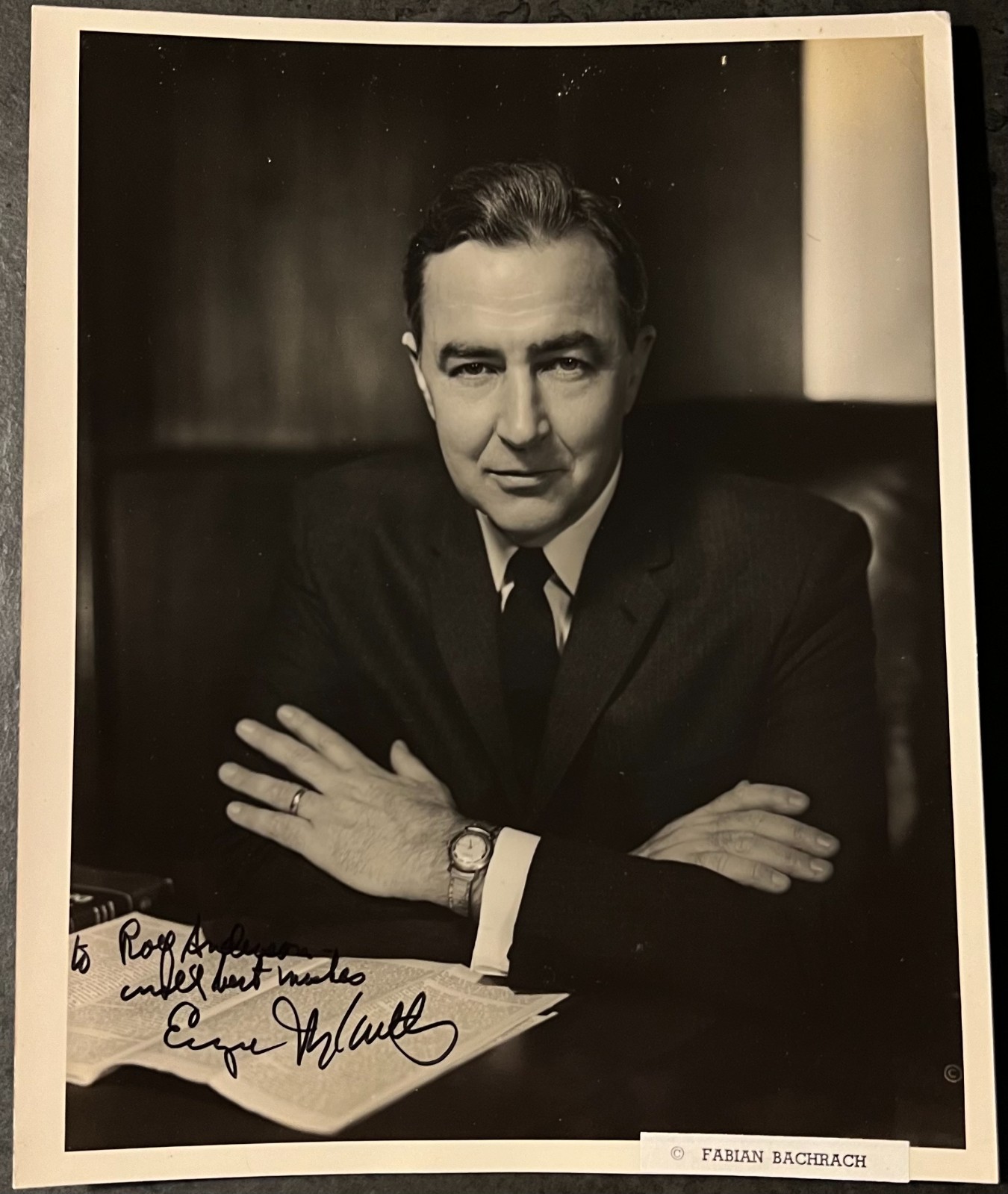 Eugene McCarthy Signed Autograph Photo U.S. Senator Minnesota Fabian Bachrach