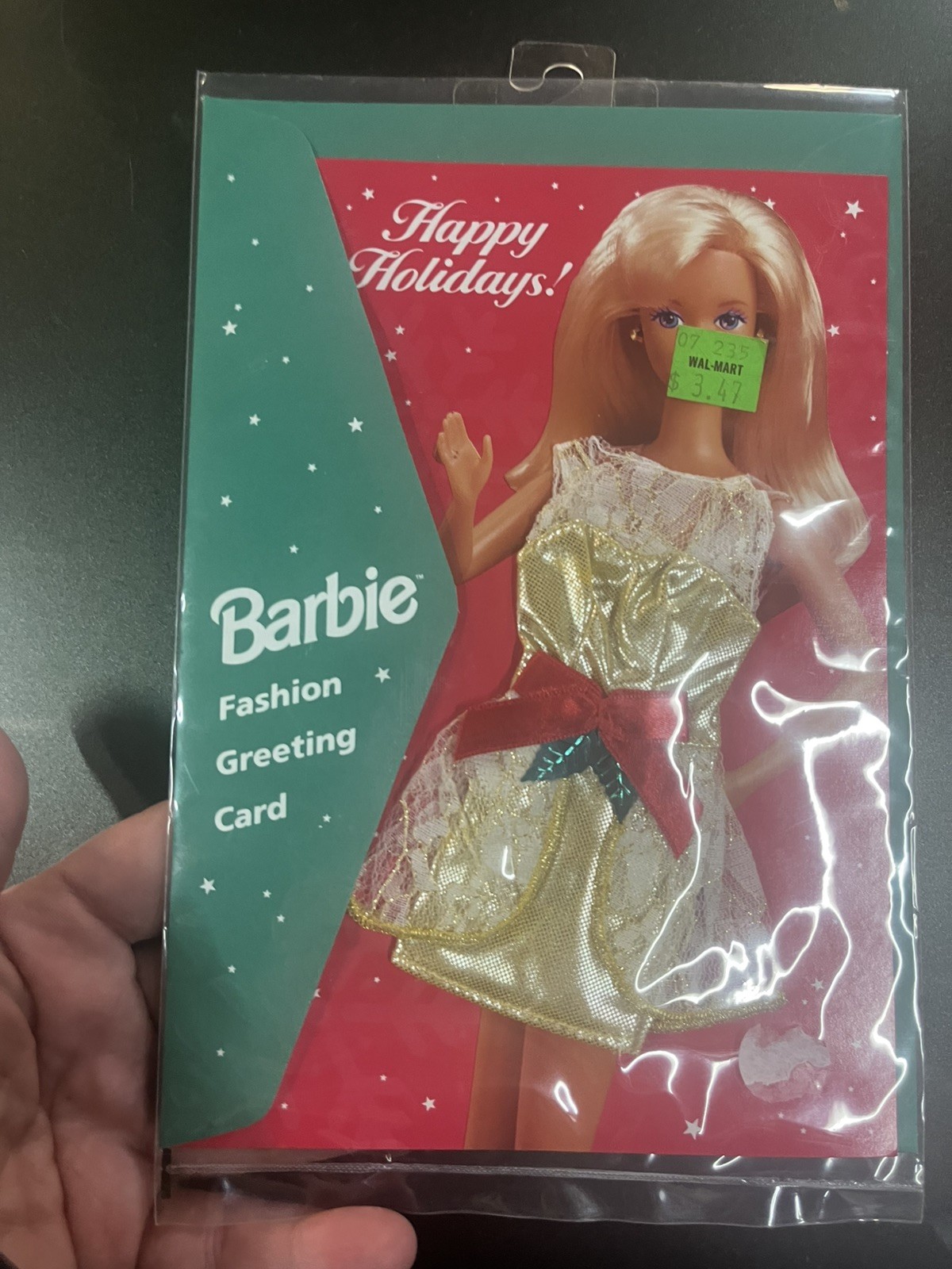 Vintage 1995 Barbie Fashion Greeting Happy Holiday Card Day Fancy Dress Mint