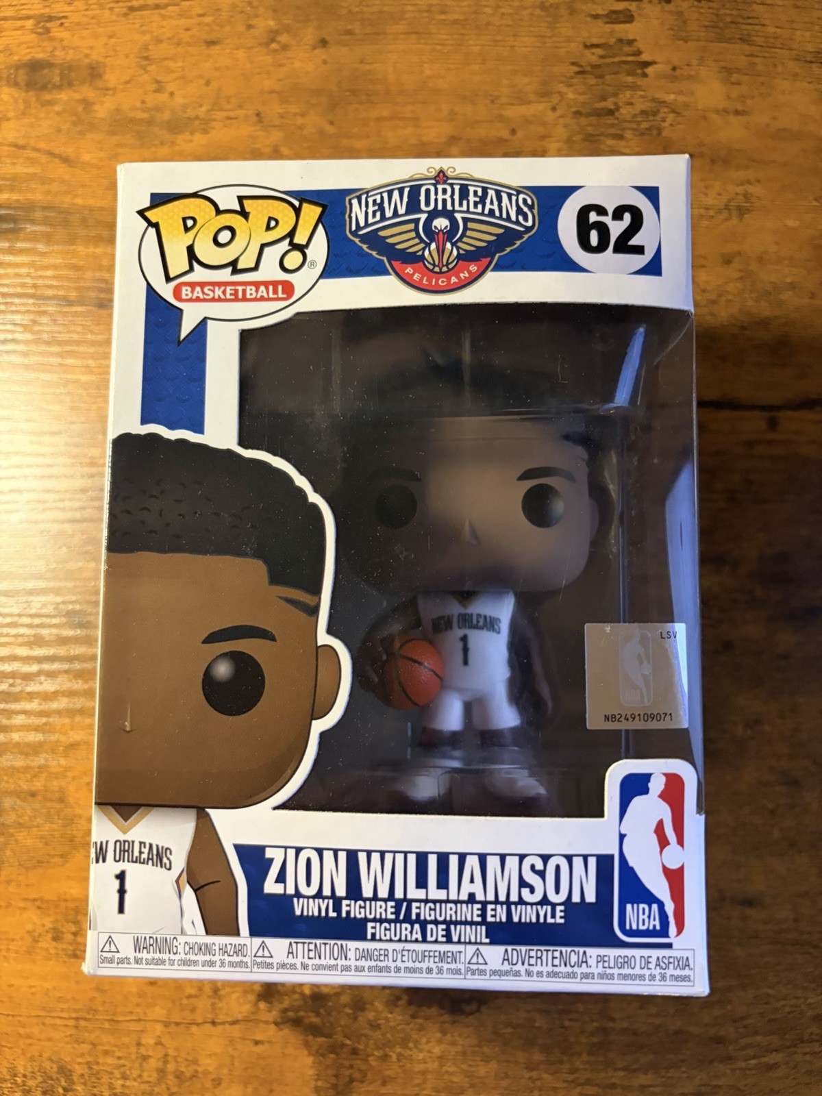 Funko Pop Basketball Zion Williamson #62 New Orleans Pelicans NBA Funko Pop Basketball Zion Williamson #62 New Orleans Pelicans NBA