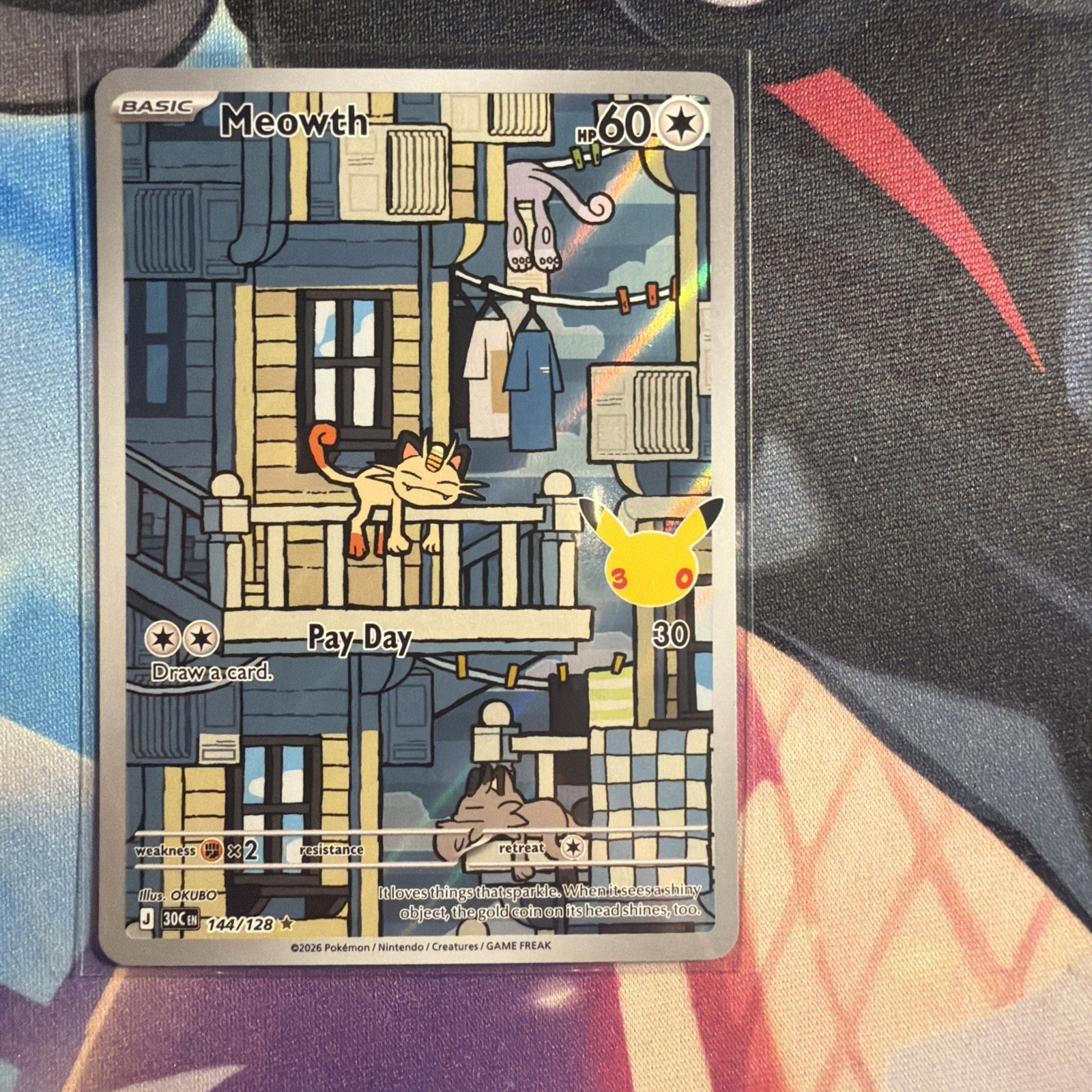 Pokémon 30th Anniversary Meowth Special Illustration Rare (SIR) 144/128