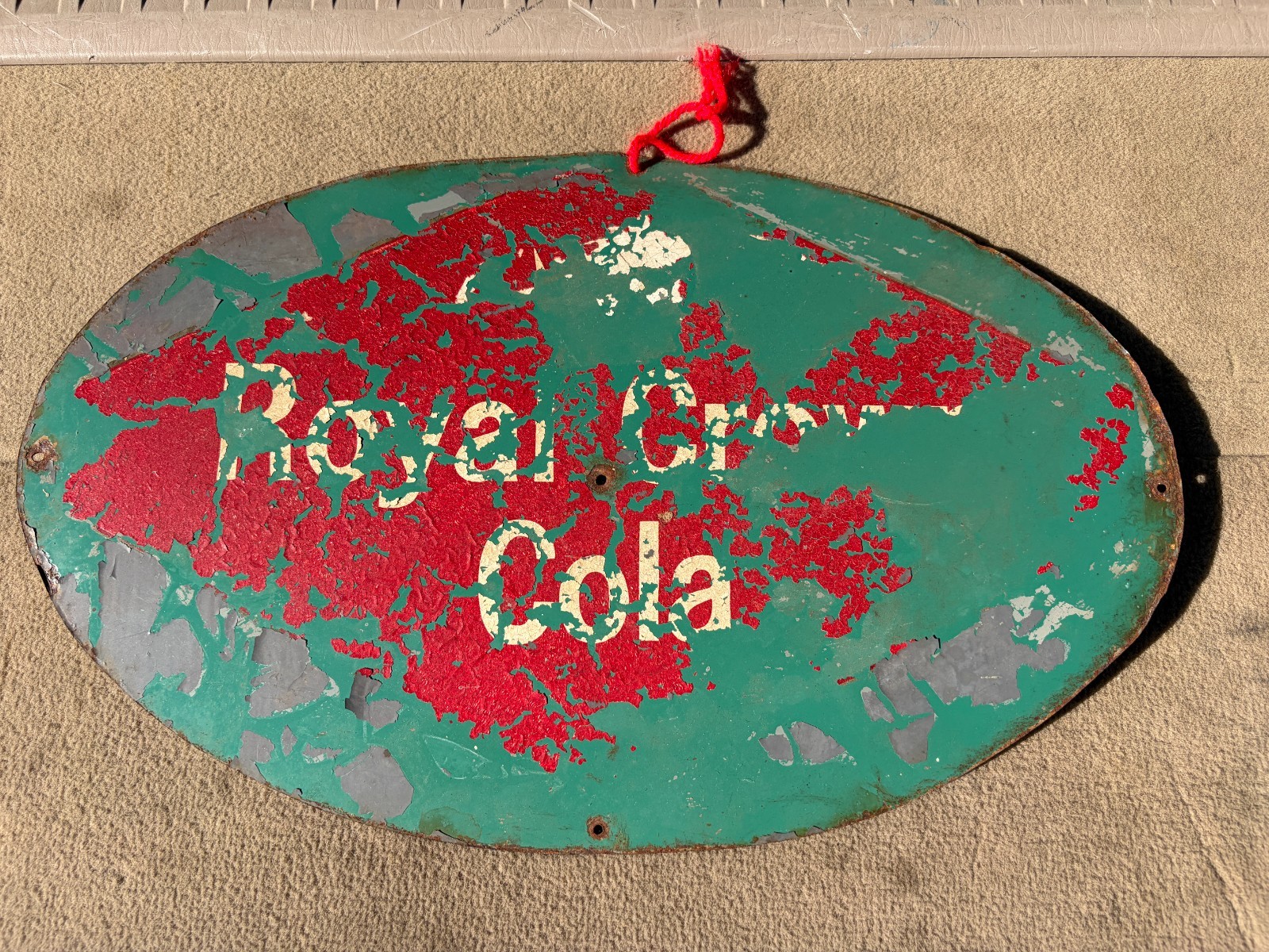Original vintage Royal Crown Cola Oval Metal Sign 15