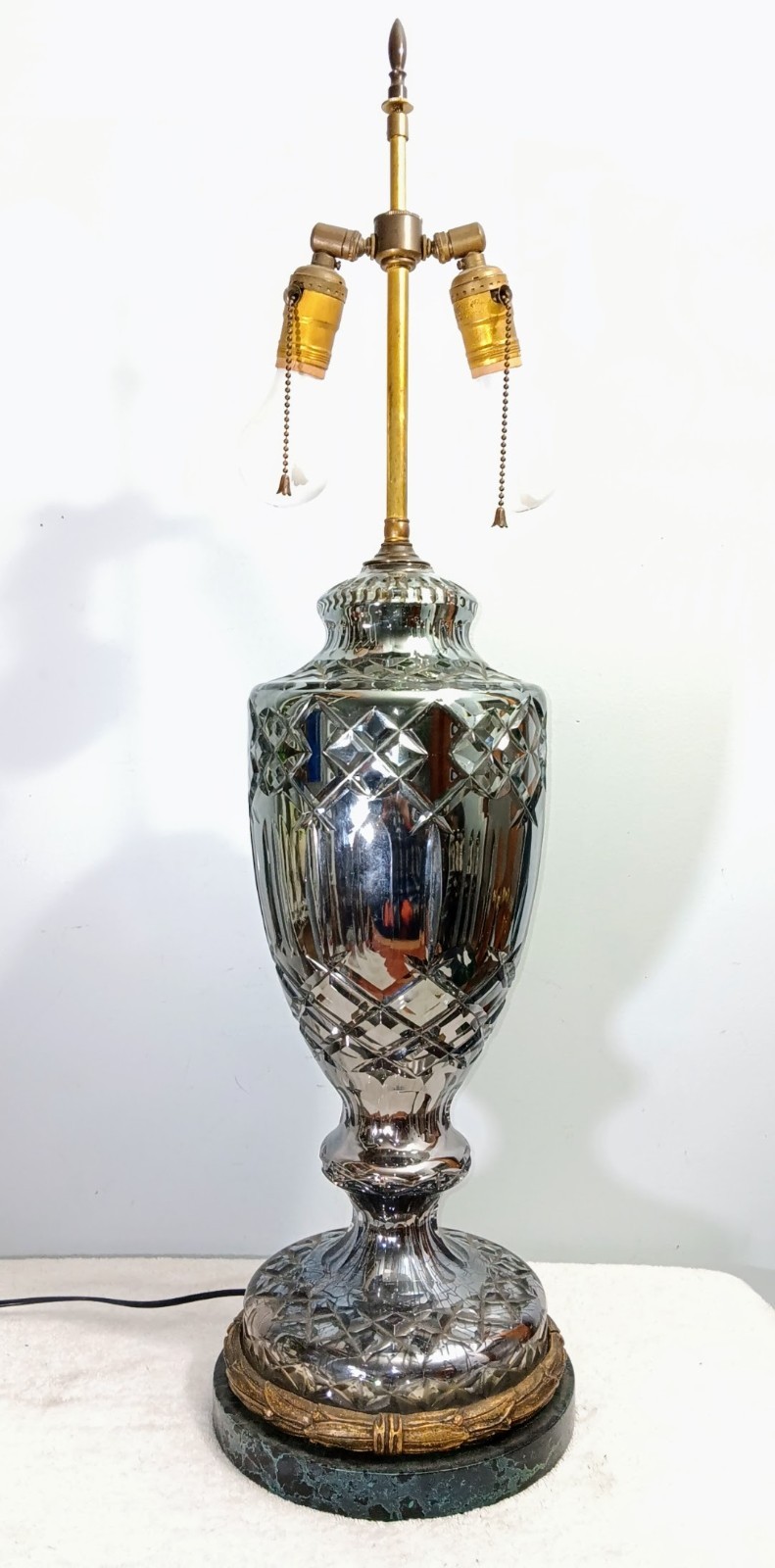 Vintage 30\'s French Mercury Glass Table Lamp 31\