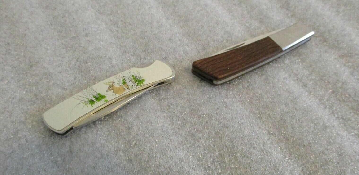 SET OF (2) FOLDING KNIVE'S BUCK 525+GERBER SILVER KNIGHT SAKAI JAPAN-VERY GOOD SET OF (2) FOLDING KNIVE'S BUCK 525+GERBER SILVER KNIGHT SAKAI JAPAN-VERY GOOD