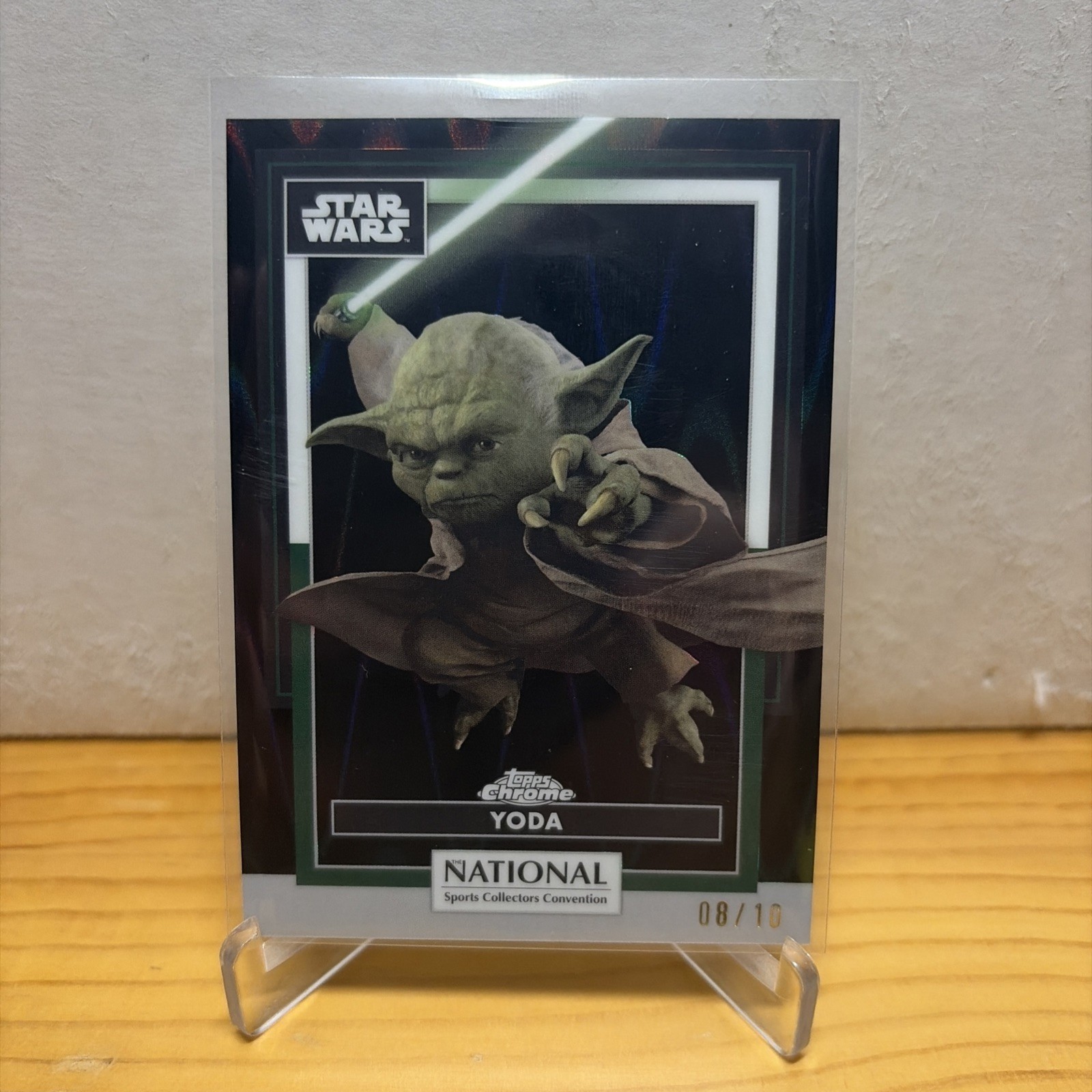2026 Topps Star Wars The National Exclusive NSCC YODA Black Wave /10 Refractor