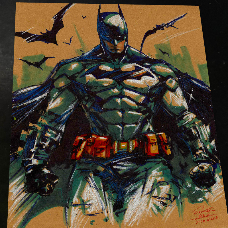 Batman Art Print Signed 8.5x11 | Art by Keyeske
