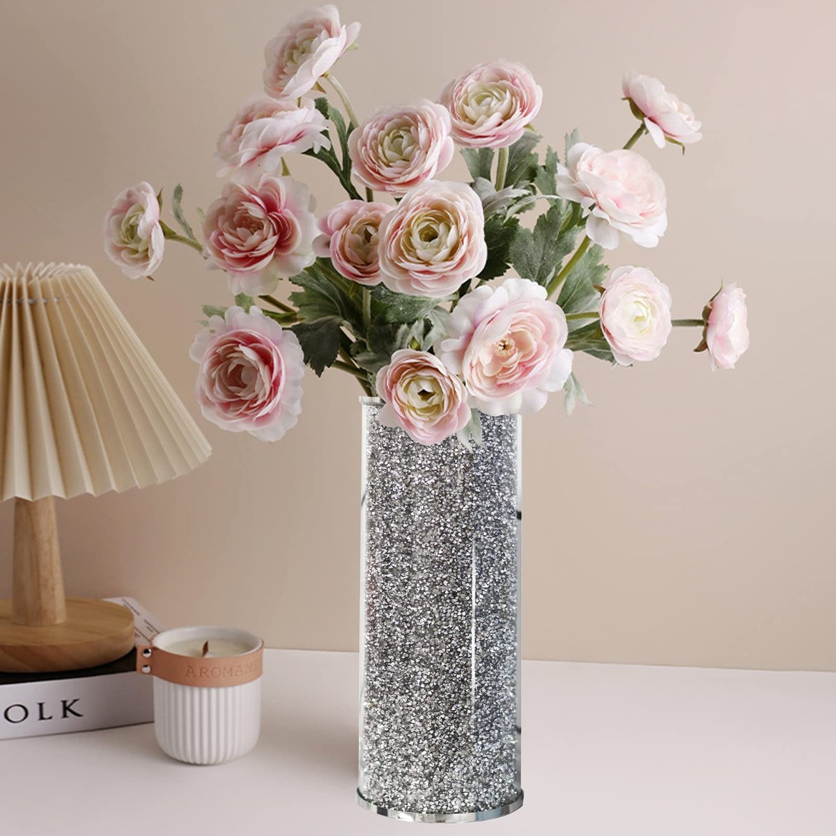 HMRCYTE Crystal Diamond Flower Vase, 10\
