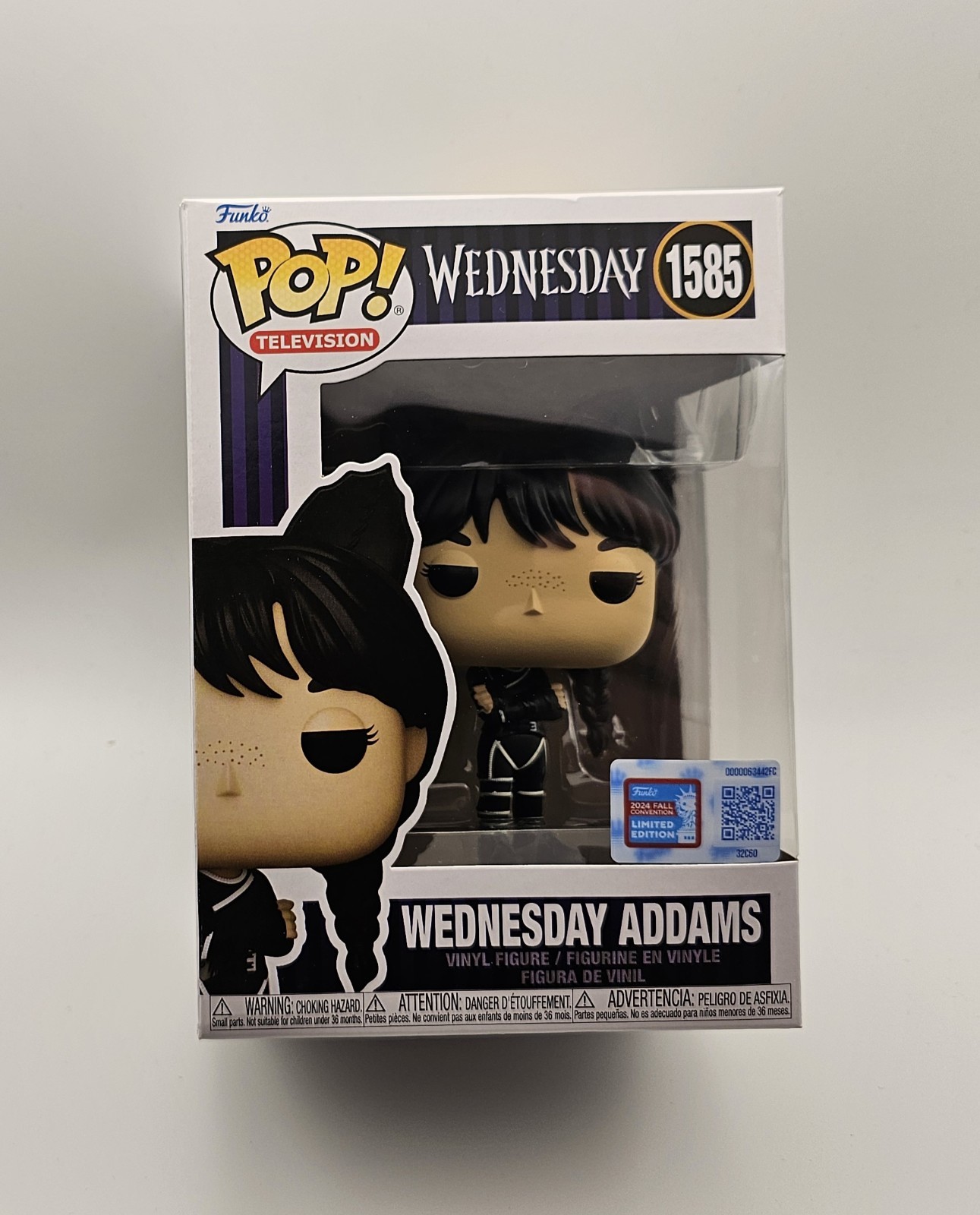 Funko Pop Vinyl: TV Wednesday Addams #1585 Cat Ears NYCC 2024 w protector Funko Pop Vinyl: TV Wednesday Addams #1585 Cat Ears NYCC 2024 w protector