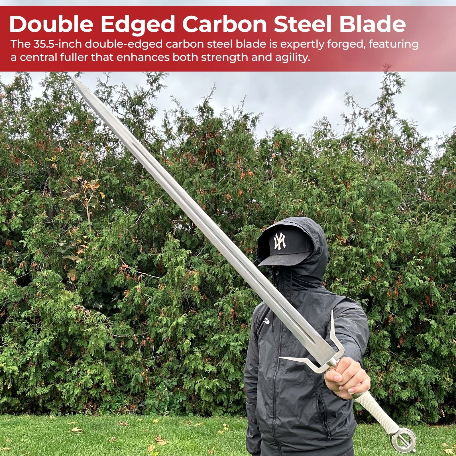 Witcher Ciri Zireael Sword - Double-edged Metal blade - Overall 50