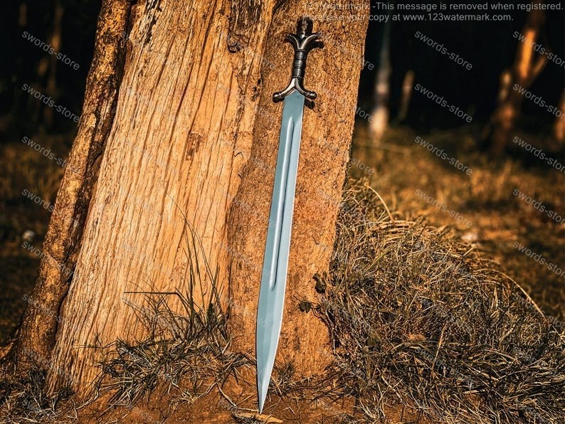 Ancient Celtic Anthropomorphic Sword Engraved Blade Collectible Edition Display