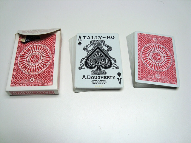 Vintage Dougherty Tally-Ho No 9 Playing Cards, Red Back, 52+Box Vintage Dougherty Tally-Ho No 9 Playing Cards, Red Back, 52+Box