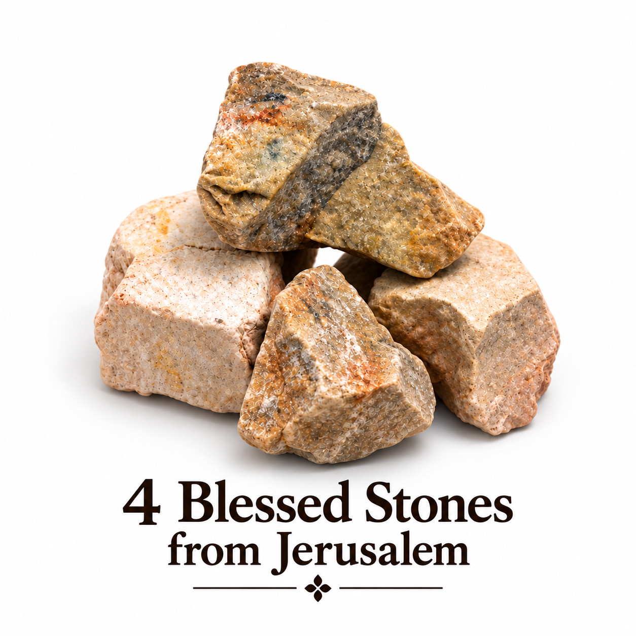 4 Blessed Stones from Jerusalem Holy Land Christian Gift Religious Keepsake