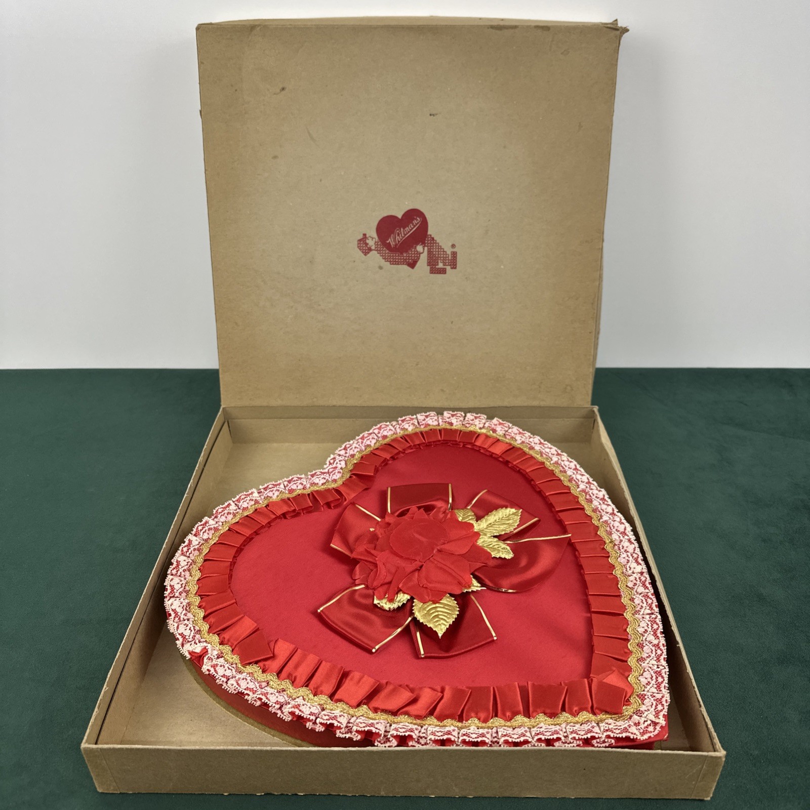 Vintage Whitman’s Chocolates Valentine Heart Box 2 LB Red Satin Lace Candy Box Vintage Whitman’s Chocolates Valentine Heart Box 2 LB Red Satin Lace Candy Box