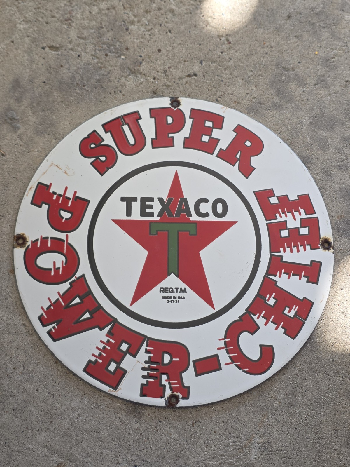 VINTAGE TEXACO SUPER POWER CHIEF GASOLINE PORCELAIN STATION PUMP SIGN NICE 12 VINTAGE TEXACO SUPER POWER CHIEF GASOLINE PORCELAIN STATION PUMP SIGN NICE 12