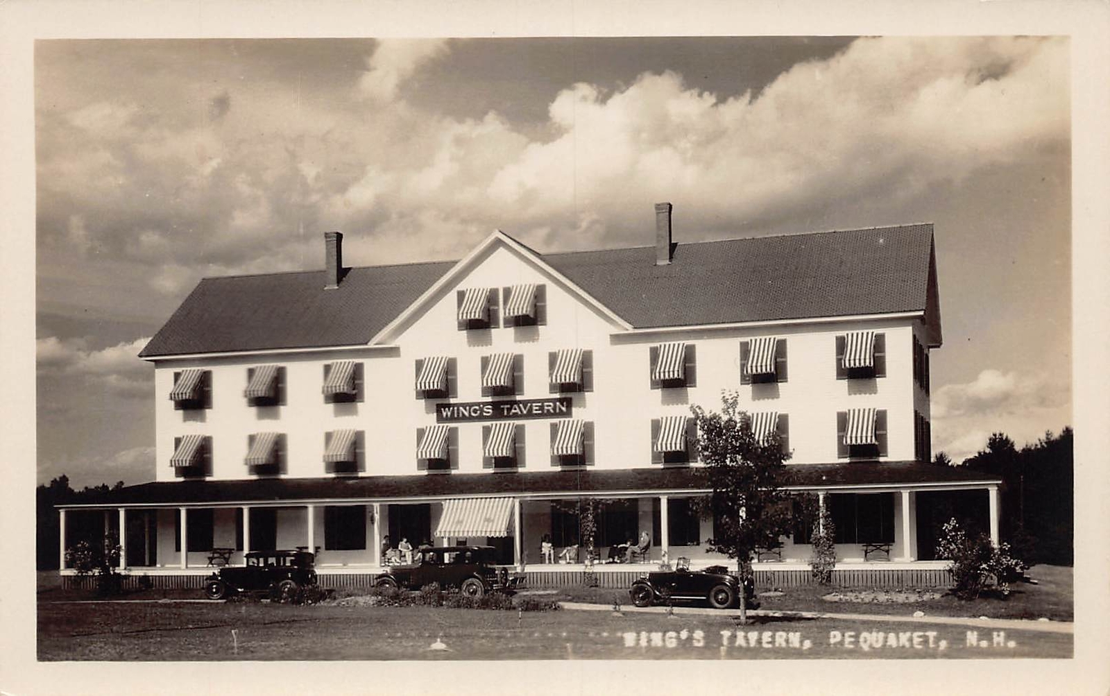 J81/ Pequaket New Hampshire RPPC Postcard c1940s Wings Tavern 219 J81/ Pequaket New Hampshire RPPC Postcard c1940s Wings Tavern 219
