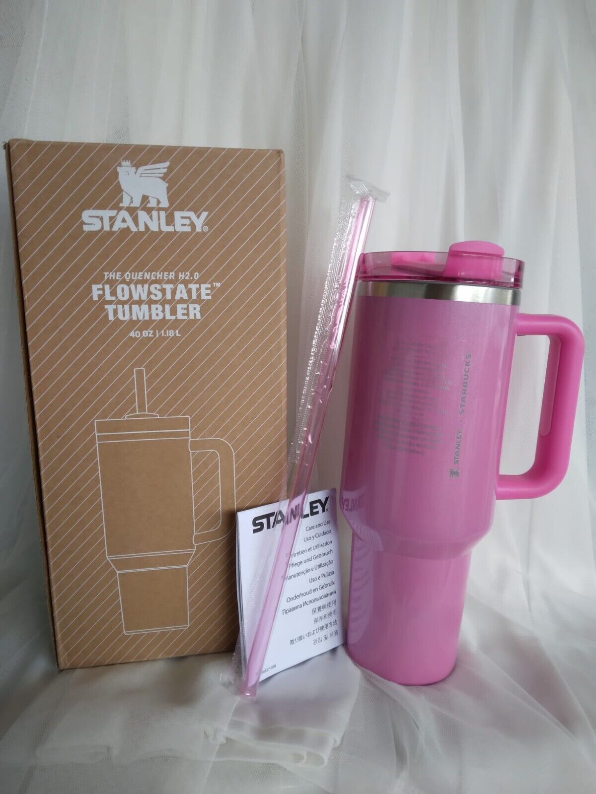 Stanley x Starbucks Winter Pink 40oz Tumbler 2024 Exclusive New Limited Edition 