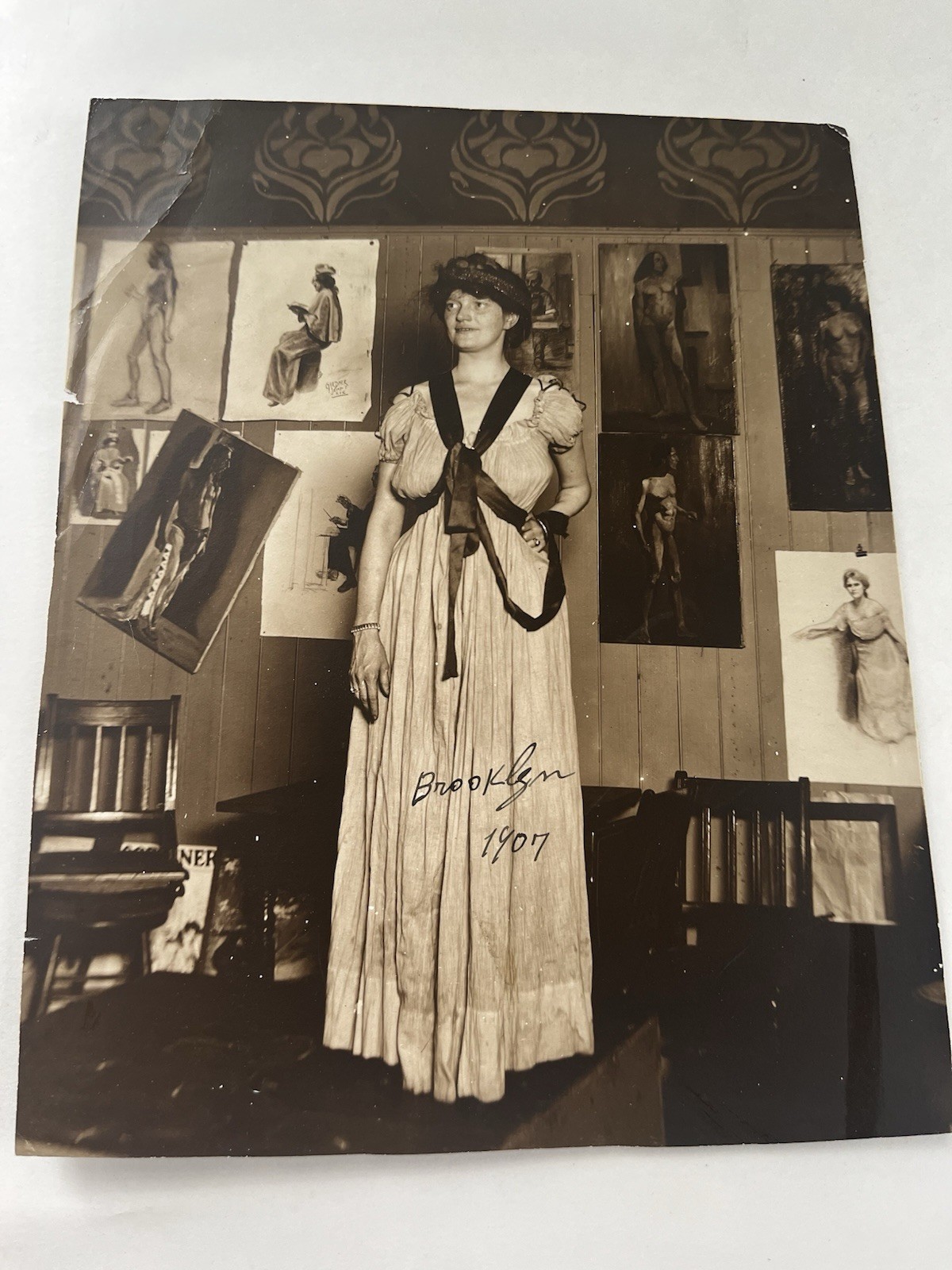 Photo Brooklyn Pratt Institute 1907 Artist Model for painter Fred Gardner