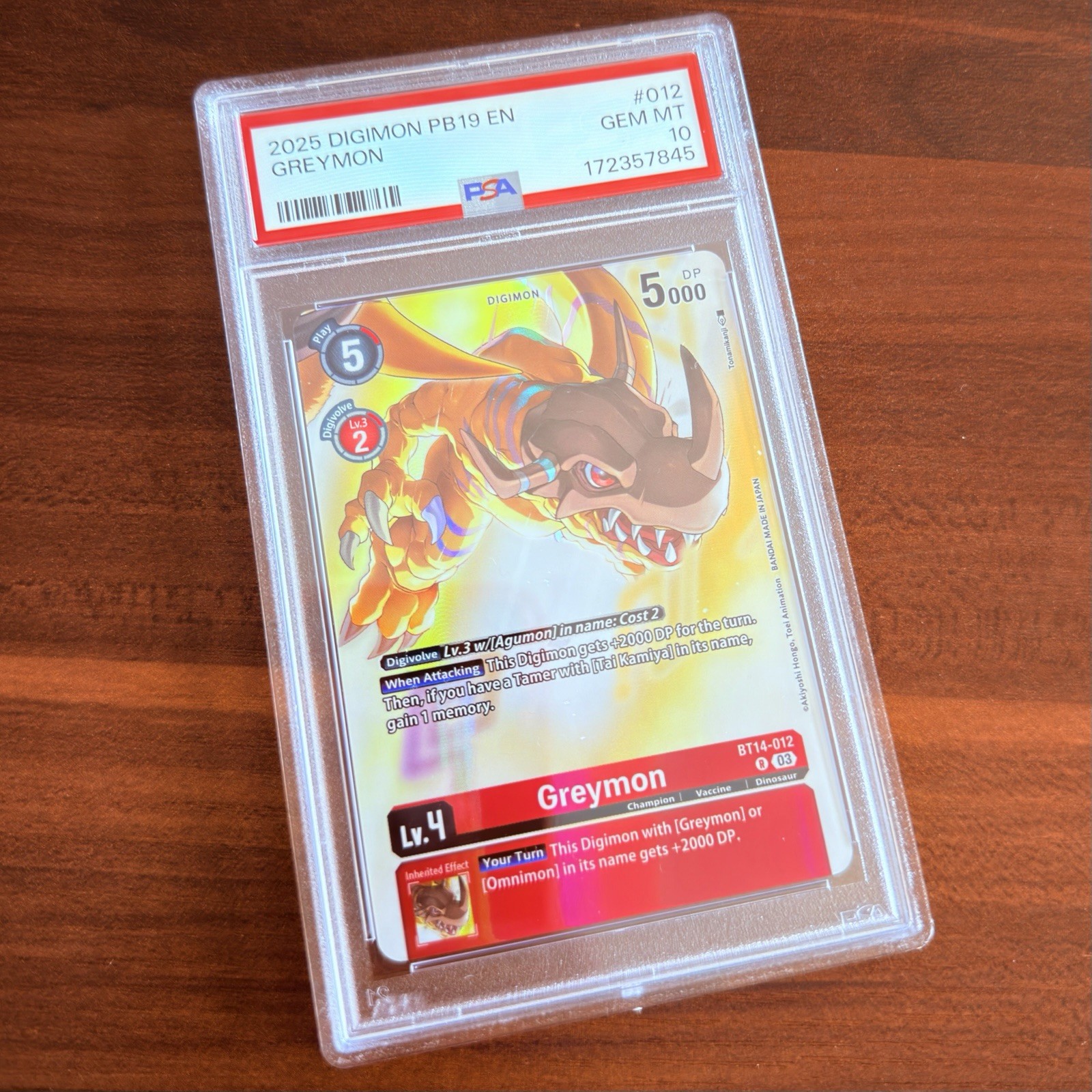 PSA 10 GEM MT Greymon Promo PB19 English 2025 BT14-012