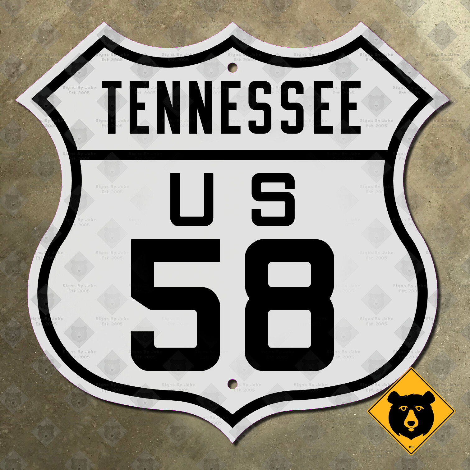 Tennessee US Route 58 highway marker road sign Cumberland Gap 12x12