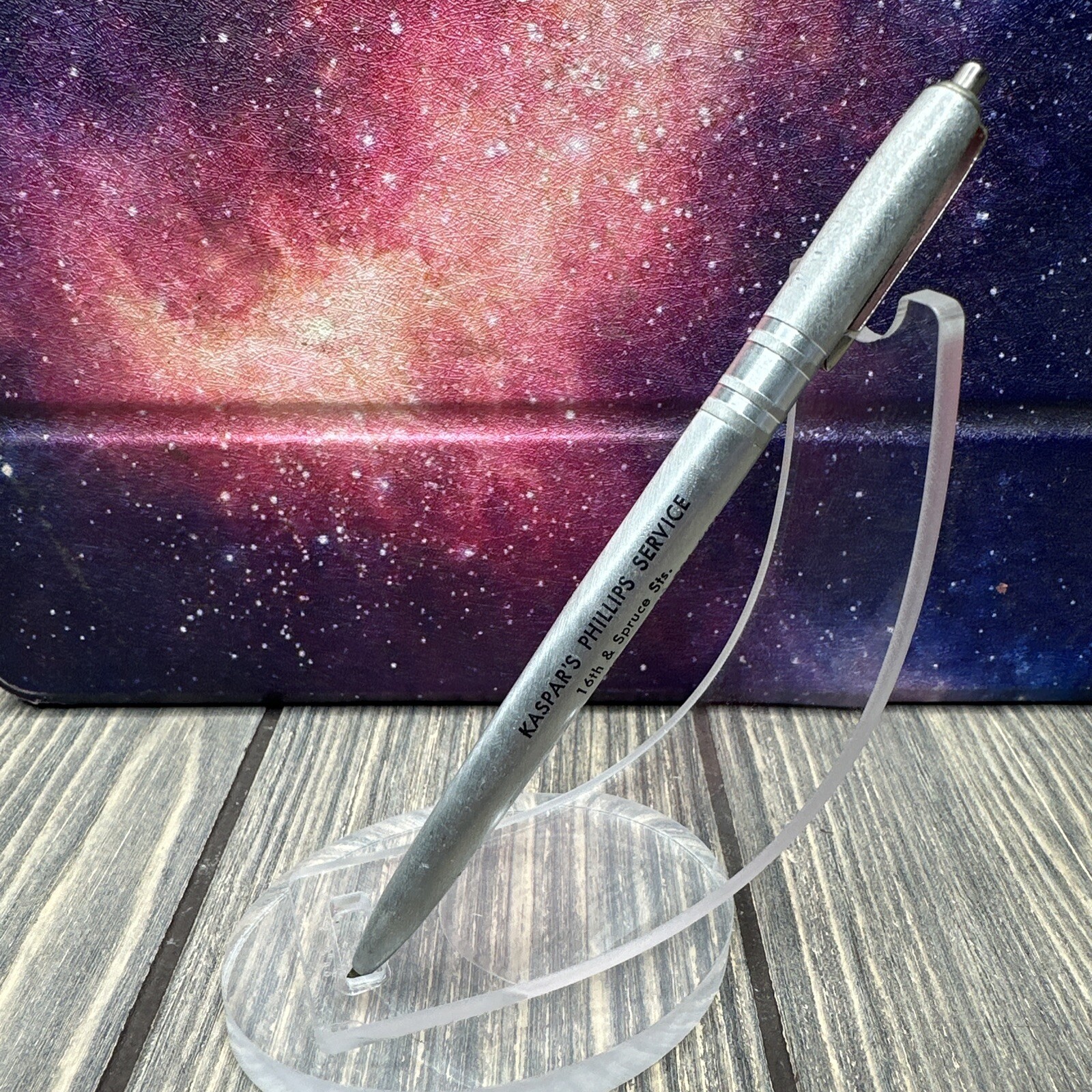 Vintage Kaspar\'s Phillips Service Silver Tone Rawlins WY Pen Advertisement