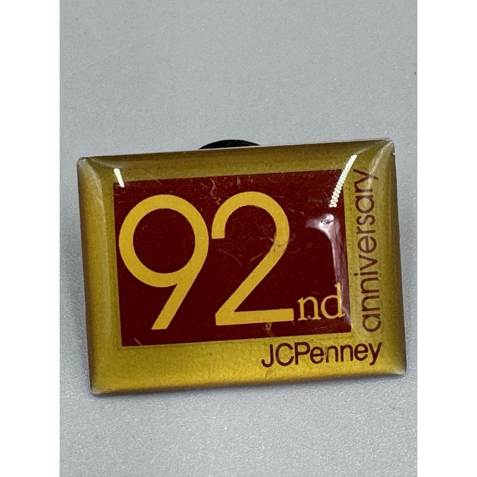 Vintage JC Penney 92nd Anniversary Red Lapel Hat Pin
