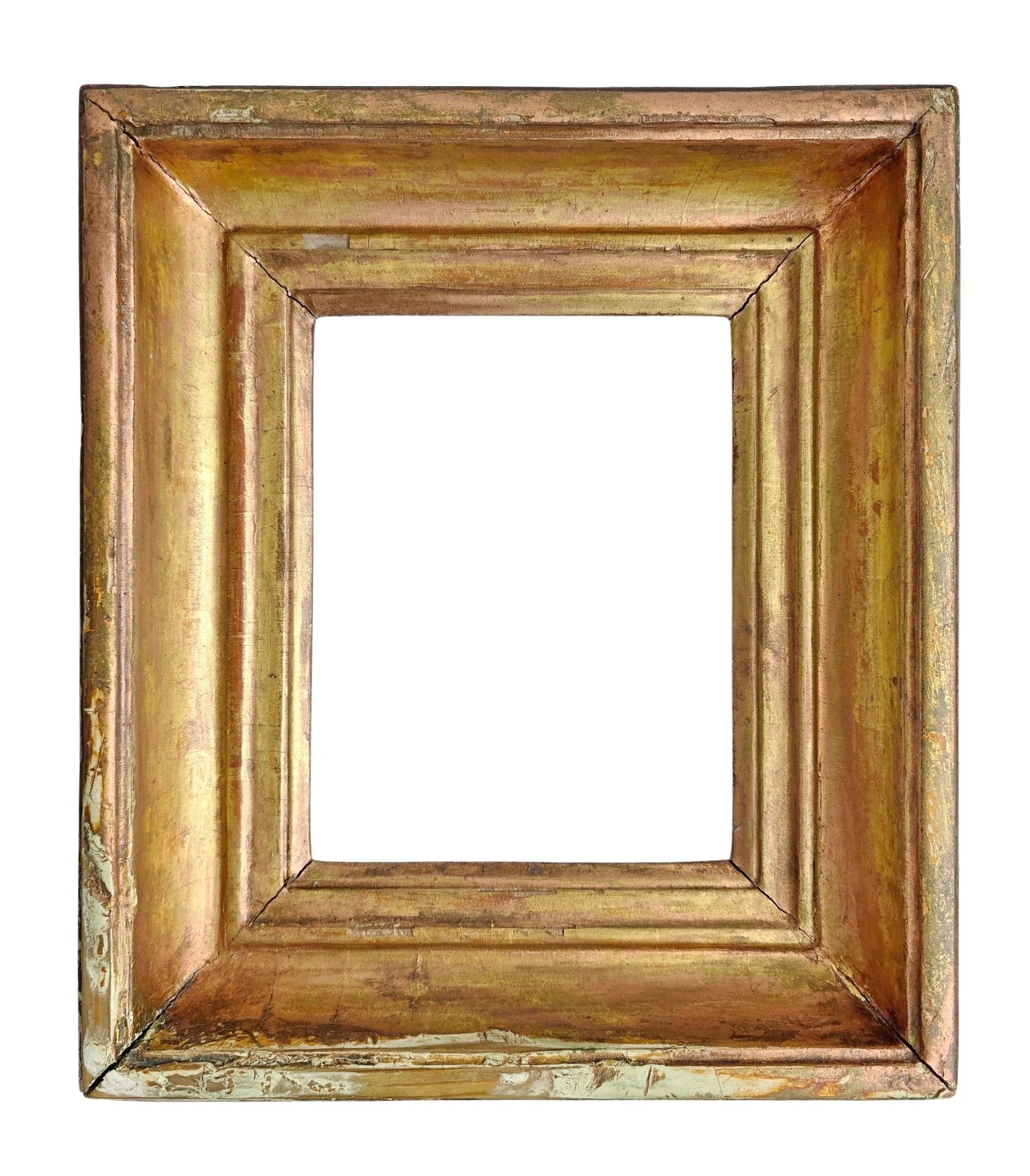 Antique Gold Wooden Picture Frame, 19th Century, Biedermeier, Portrait