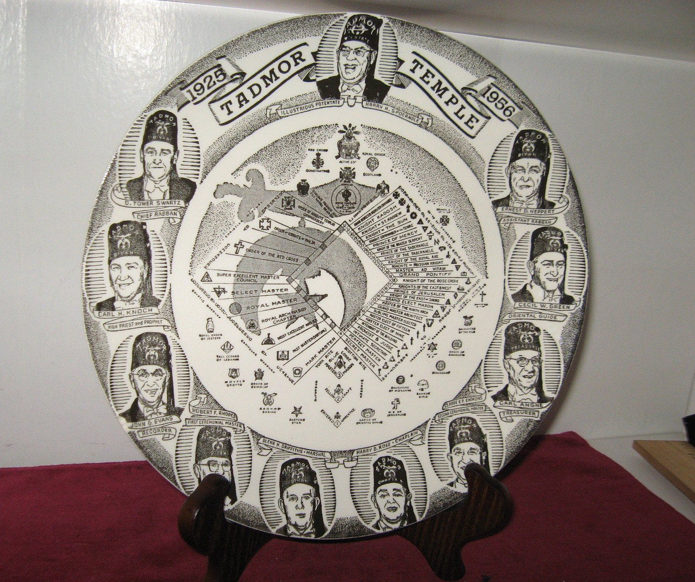 Vintage Shriner's Collector Plate Tadmor Temple 1925/1956 Masonic Shriner's
