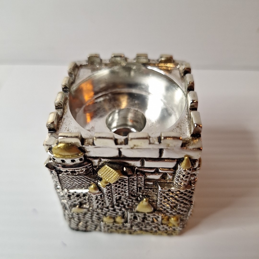Karshi Original Silver Plated Shabbat Holy Candle Holders Square Jerusalem Karshi Original Silver Plated Shabbat Holy Candle Holders Square Jerusalem