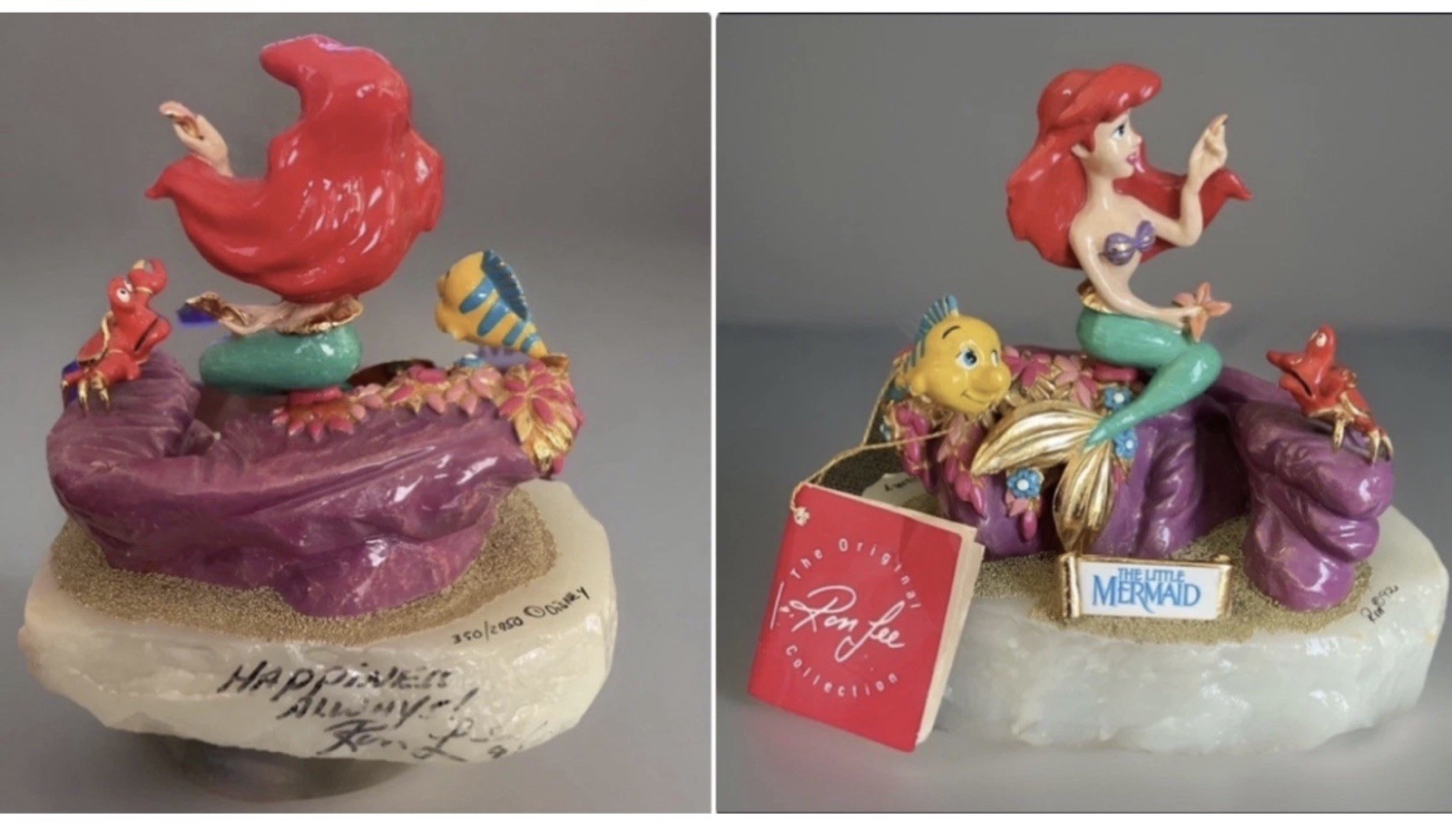 VTG RON LEE 1992 Little Mermaid Disney Ariel Sculpture 24k Gold Limited USA EXC