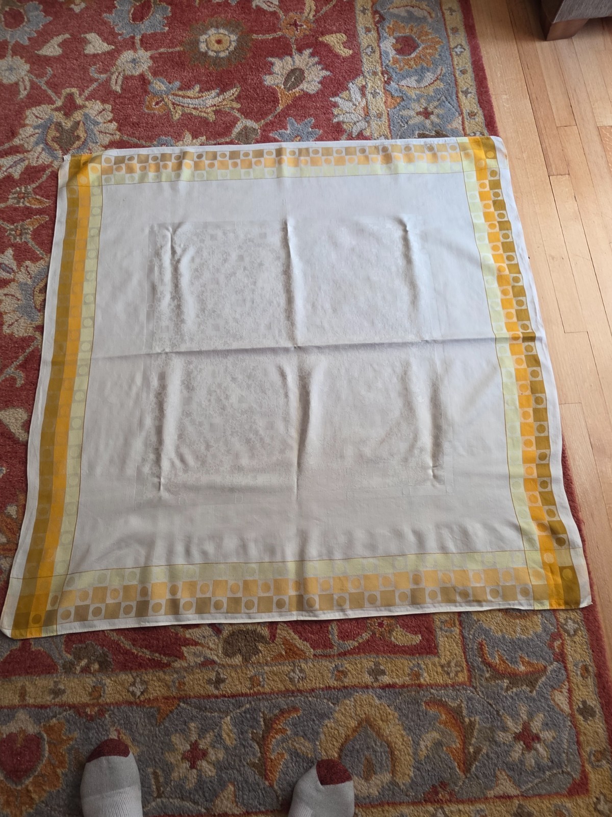 VTG MCM Gold table cloth