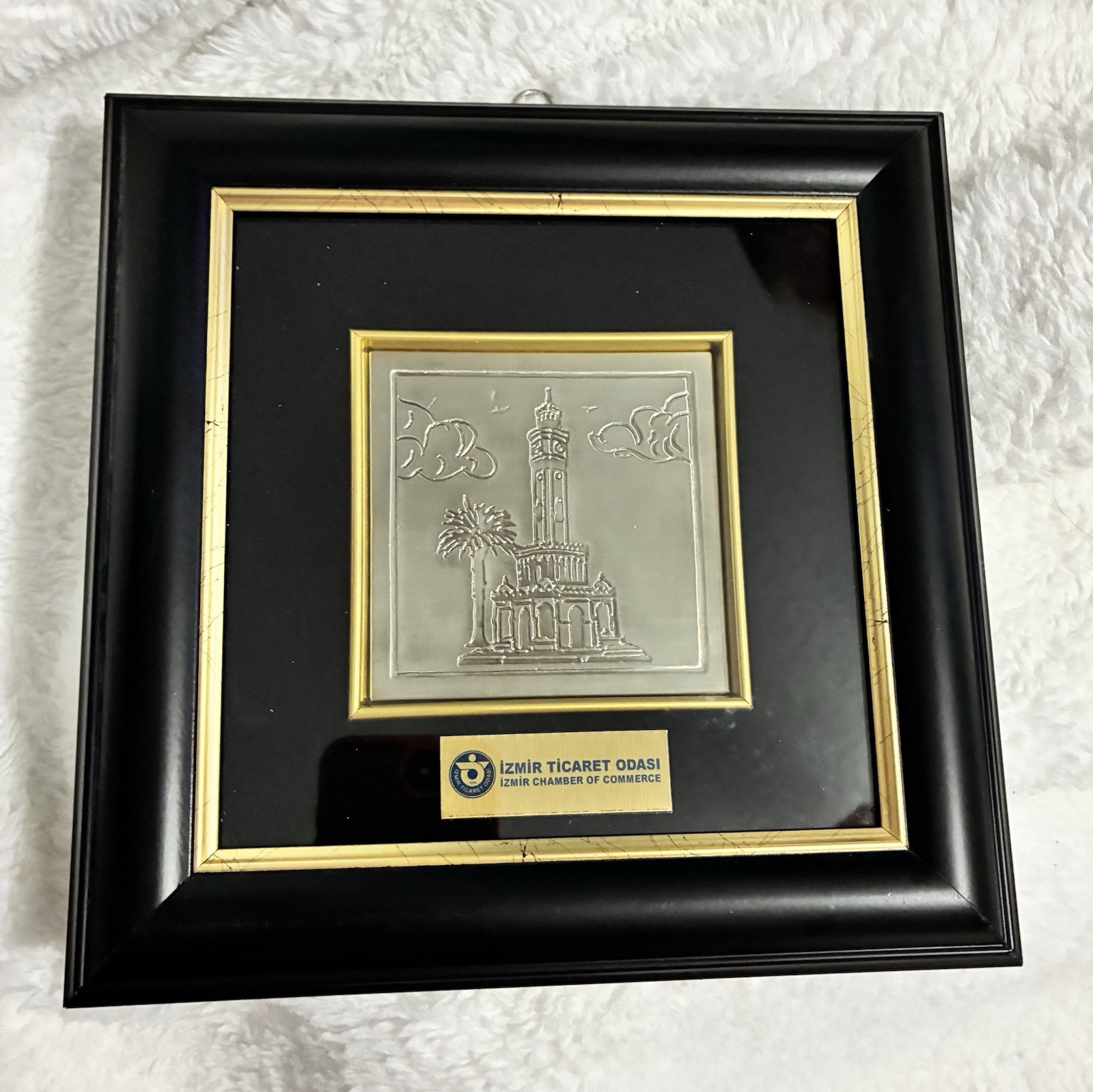 Vintage Historic Izmir Clock Tower Silver Plated Picture