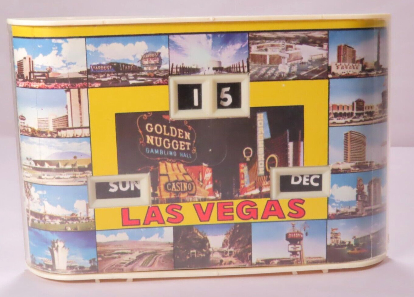 LAS VEGAS Casinos Perpetual Calendar Vintage Souvenir - Working Desk Accessory