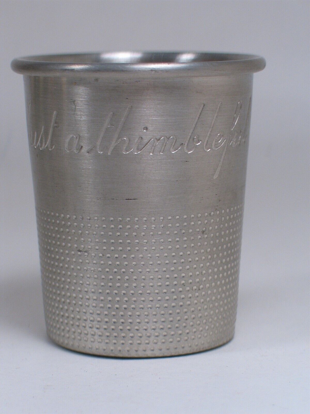 Poole JUST A THIMBLEFUL Pewter SHOT GLASS, 2206. Very clean original condition