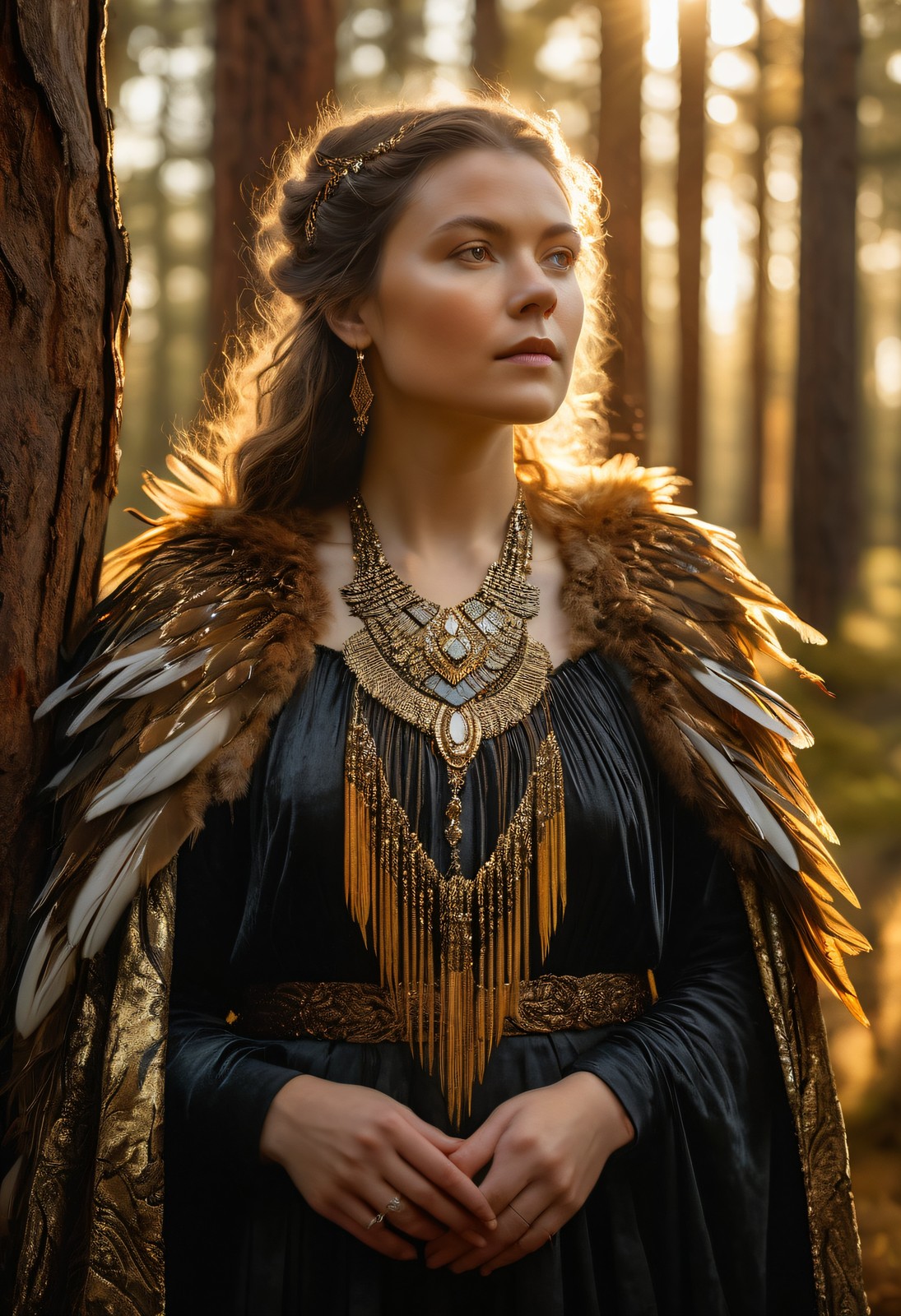 Freya and the Falcon Cloak - Norse Goddess Wall Art Print