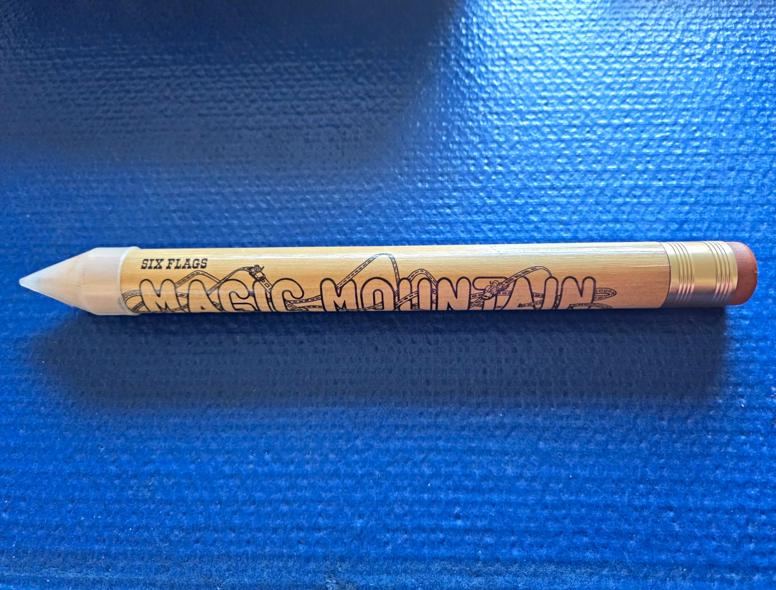 Vintage Six Flags Magic Mountain Jumbo Wooden Souvenir Pencil 11\