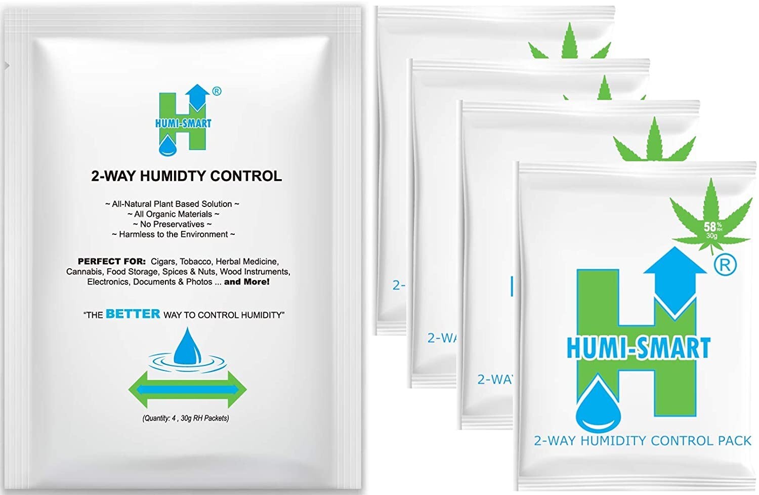 Humi-Smart 58% RH 2-Way Humidity Control Packet – 30 Gram 4 Pack Humi-Smart 58% RH 2-Way Humidity Control Packet – 30 Gram 4 Pack