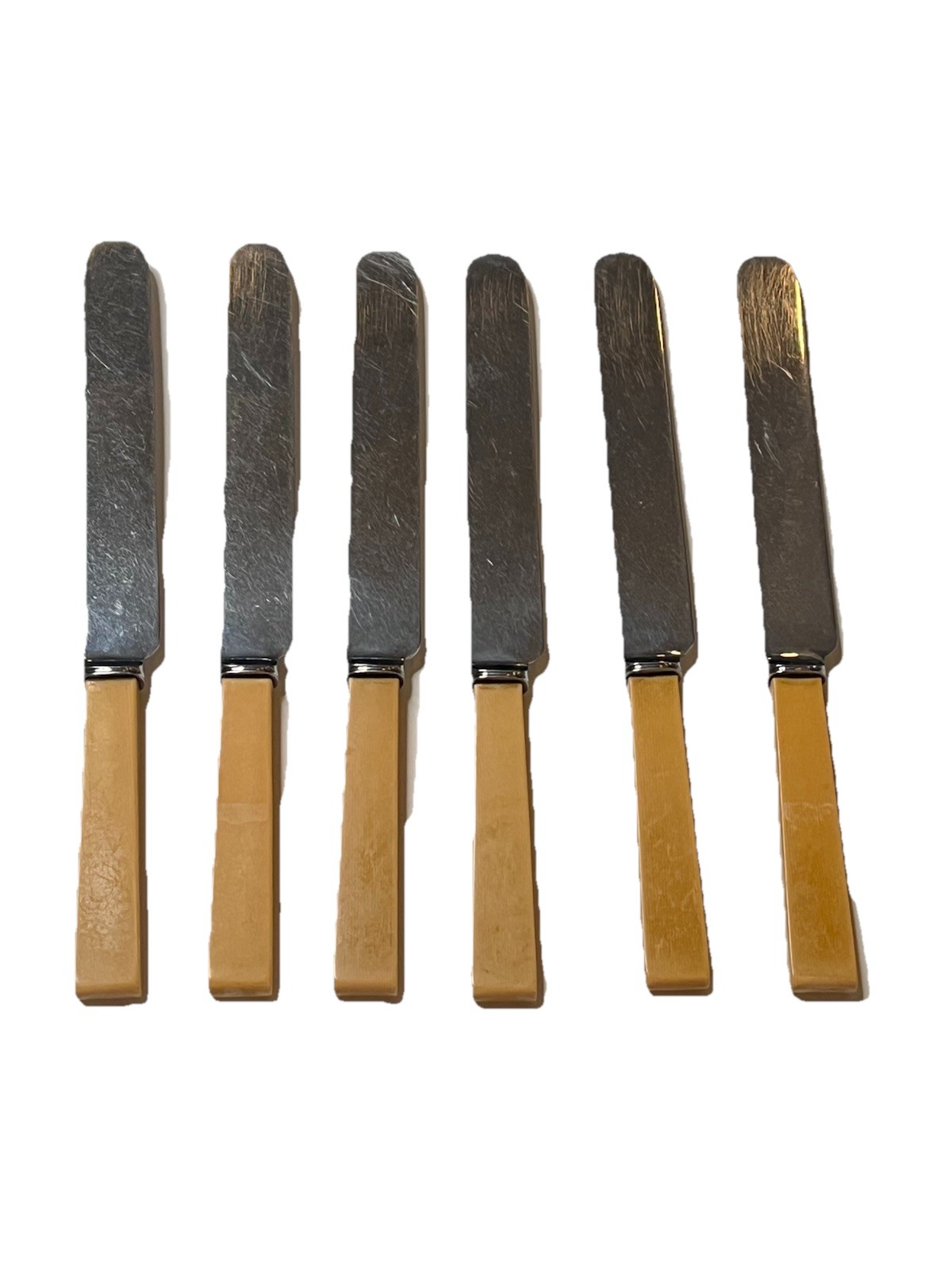 Vtg WR Humphreys & Co Sheffield England Stainless Steel Butter Knives Set of 6 