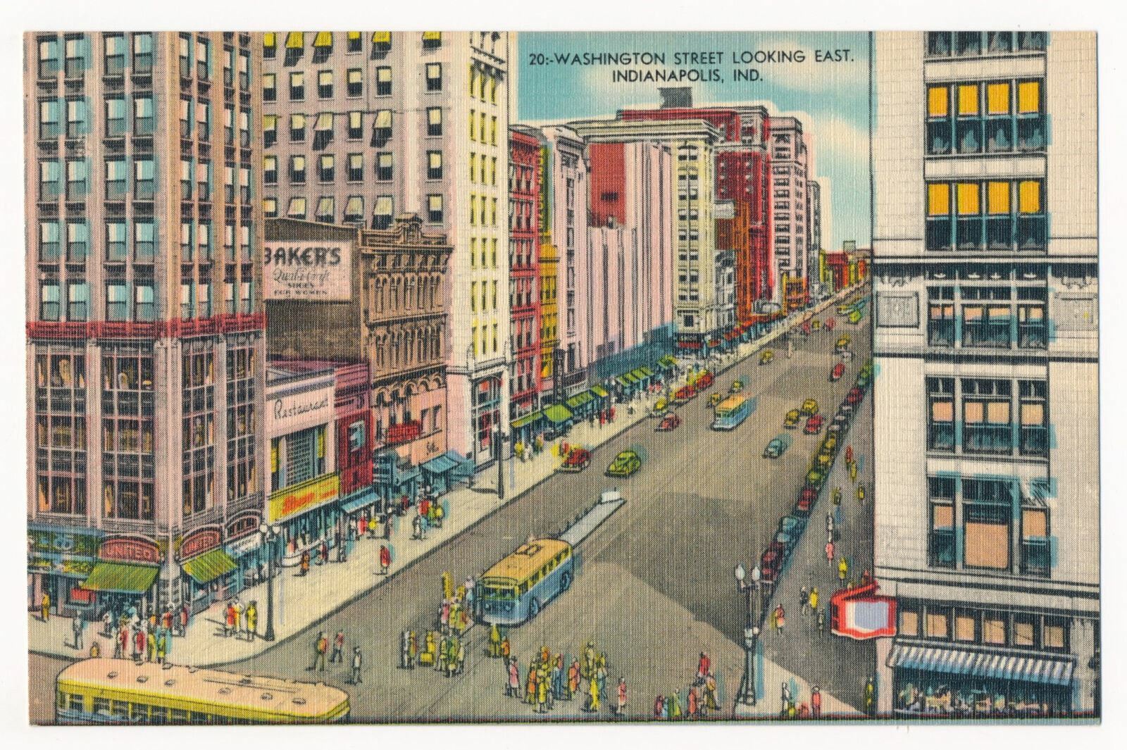 Washington Street looking East, Indianapolis, Indiana 1940\'s Washington Street looking East, Indianapolis, Indiana 1940\'s