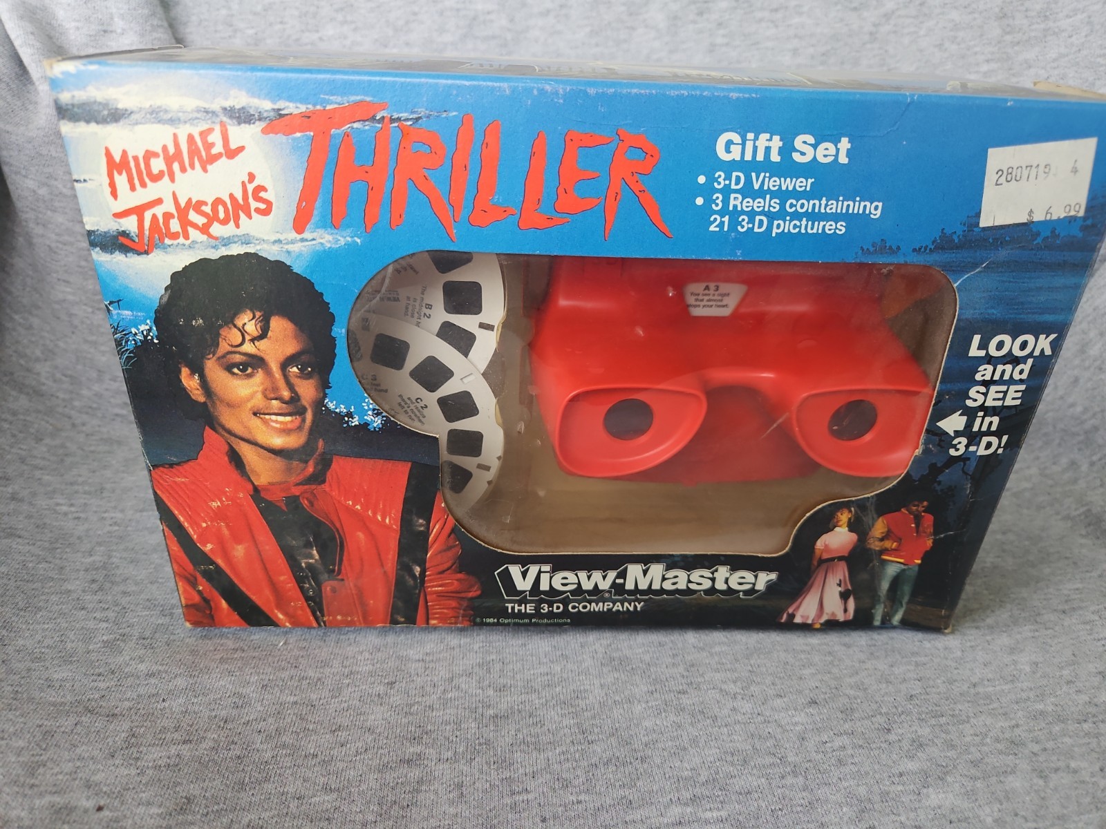 Vintage 1984 MICHAEL JACKSON'S THRILLER View-Master 3D Set Reels + 3D Viewer BOX Vintage 1984 MICHAEL JACKSON'S THRILLER View-Master 3D Set Reels + 3D Viewer BOX