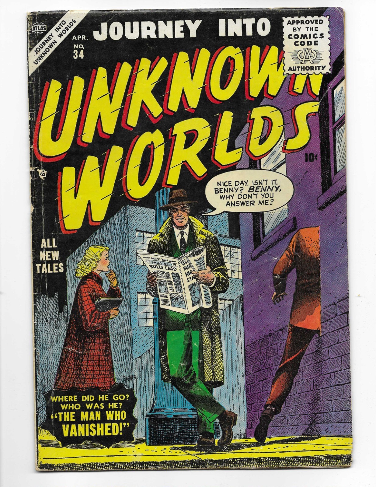 Journey Into Unknown Worlds 34 1955 Atlas Comics VG+ 4.5 Santa Claus Stan Lee