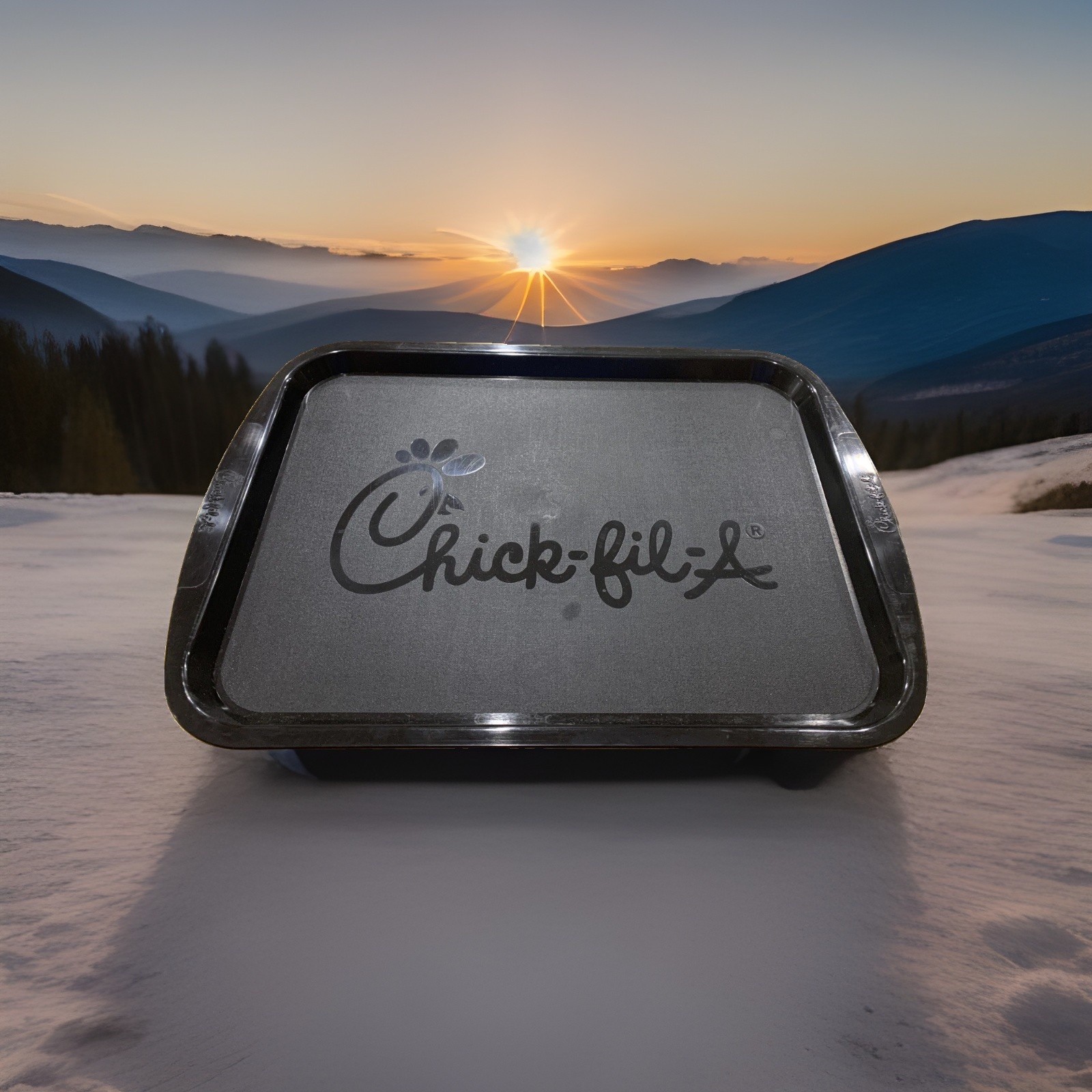 Chick Fil A Chick-fil-A Black Serving Tray Eat More Chicken Tray Brand New (1) Chick Fil A Chick-fil-A Black Serving Tray Eat More Chicken Tray Brand New (1)