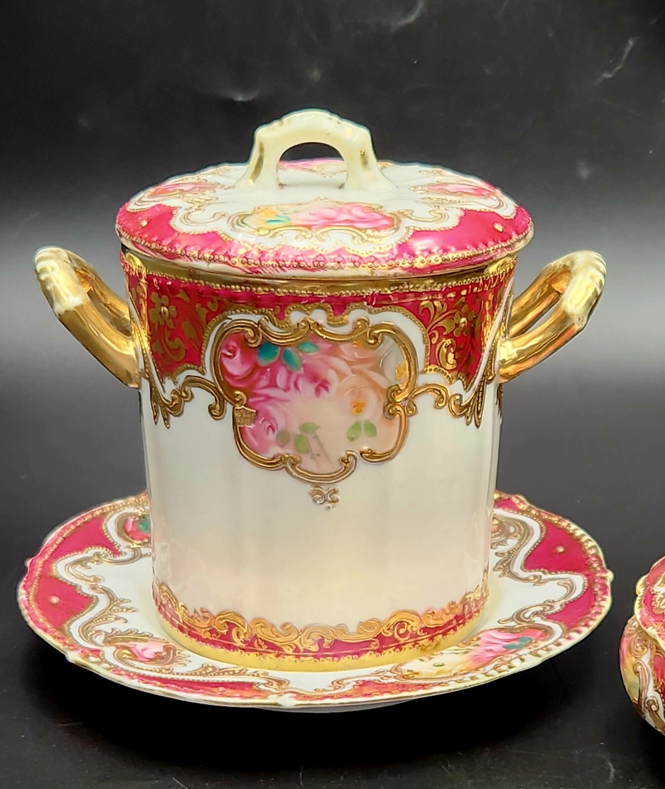 EUC Antique 1911-21 Noritake RS Nippon Condensed Milk Jam Jar Holder Underplate